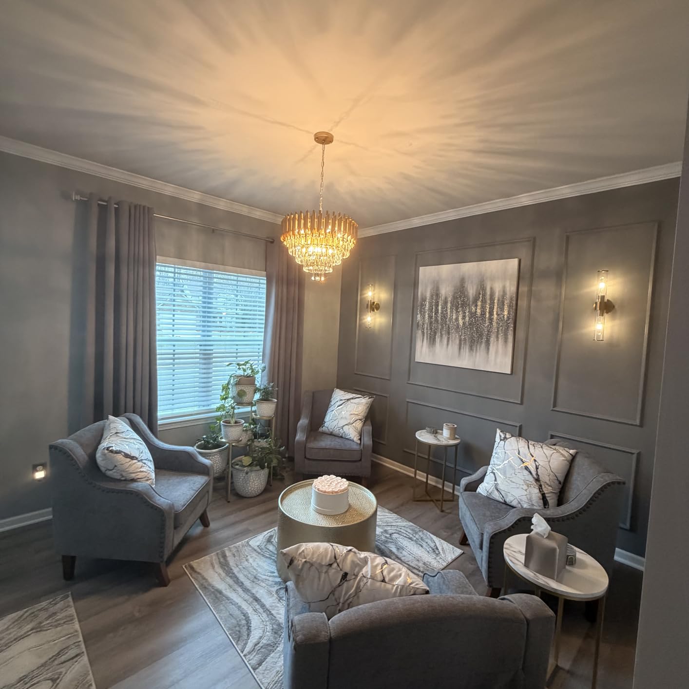 10-Light Large Crystal Chandelier 24