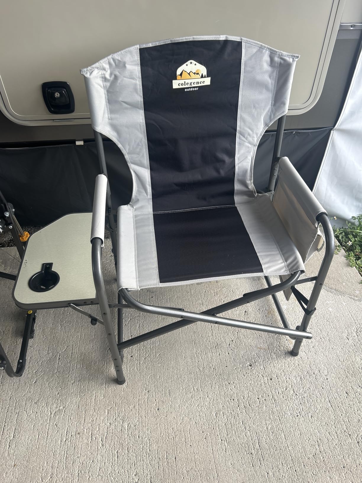 Colegence Oversized Directors Camping Chair Support 600 LBS, Heavy Duty Folding Outdoor Chairs with Detachable Side Pocket and Adjustable Side Table for Outside Beach,Lawn,Fishing (Black) customer photo 1