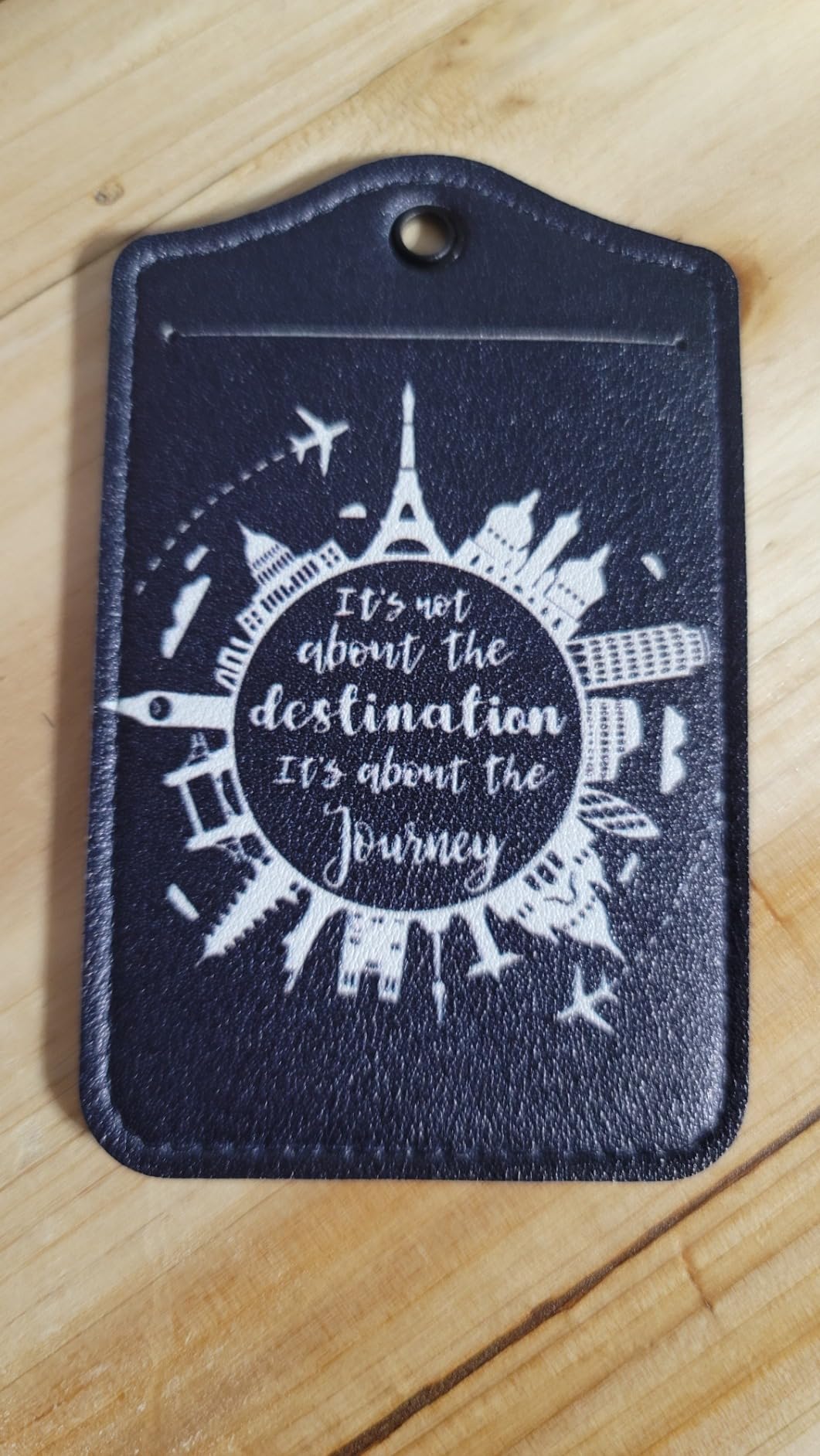 ZFQ Adventure Awaits Luggage Tags for Suitcases,Travel Gift for Couples,Black 2 Pack Baggage Tag Label with Steel Loop,Funny Party Gifts,Handbag School Bag Backpack Traveling Accessories customer photo 1