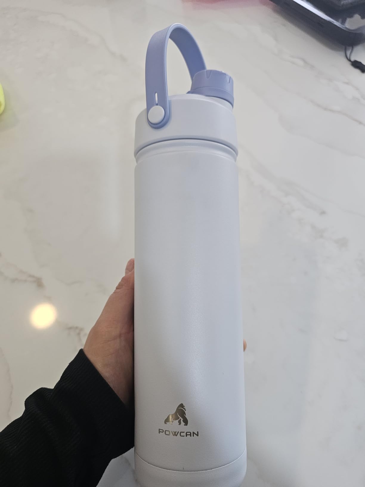 POWCAN 26 oz Insulated Water Bottle with 2-in-1 Straw and Spout Lid, Keep Cold 24H, Leak-Proof, Fits in Car Cup Holder, Stainless Steel Water Bottle for Sports, Travel, and School (Dark Knight) customer photo 1