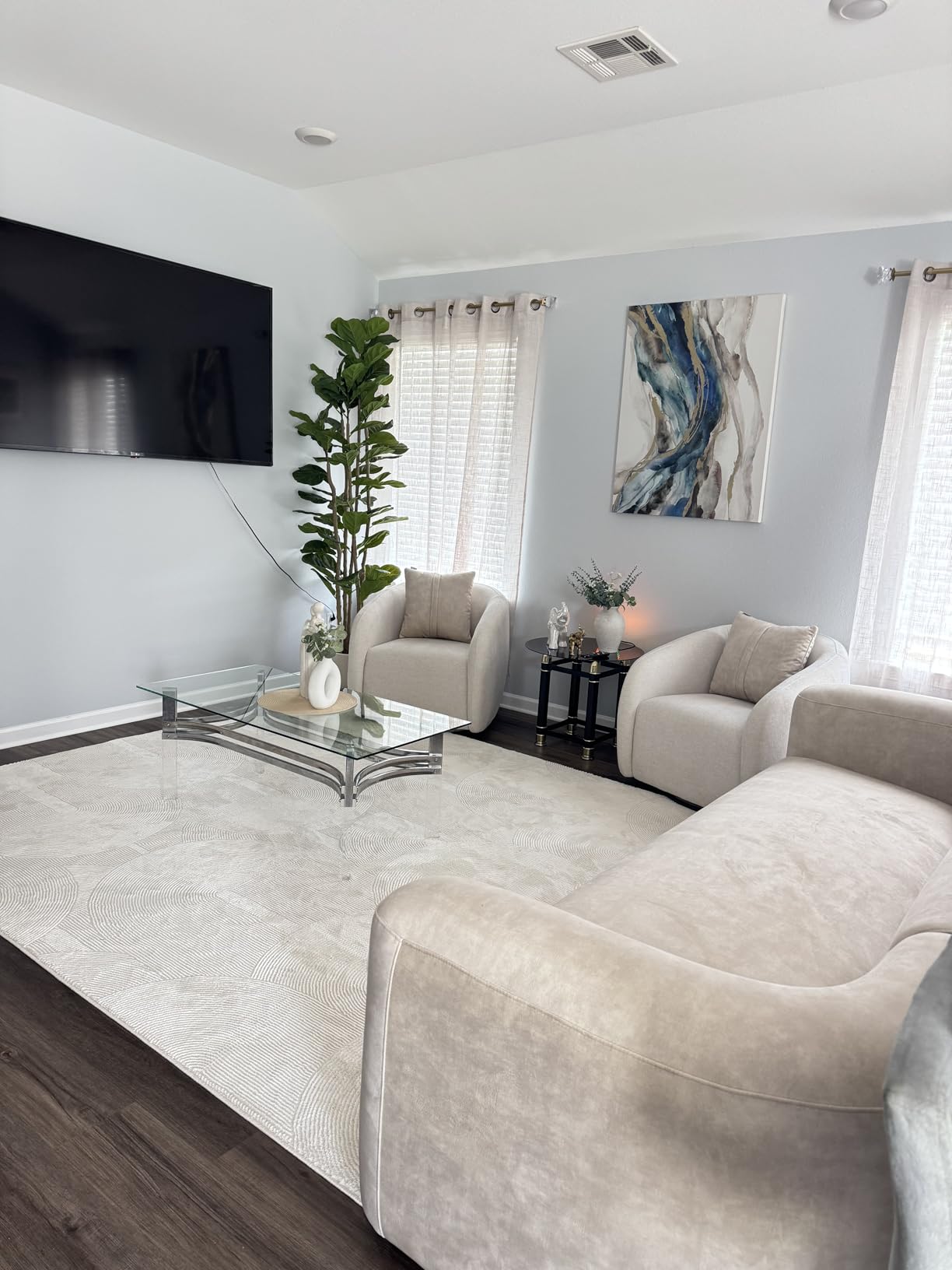 Acanva Luxury Modern Tight Curved Back Velvet Sofa, Minimalist Style Comfy Couch for Living Room Apartment, 4 Seater Modular Sectional, Cream customer photo 2