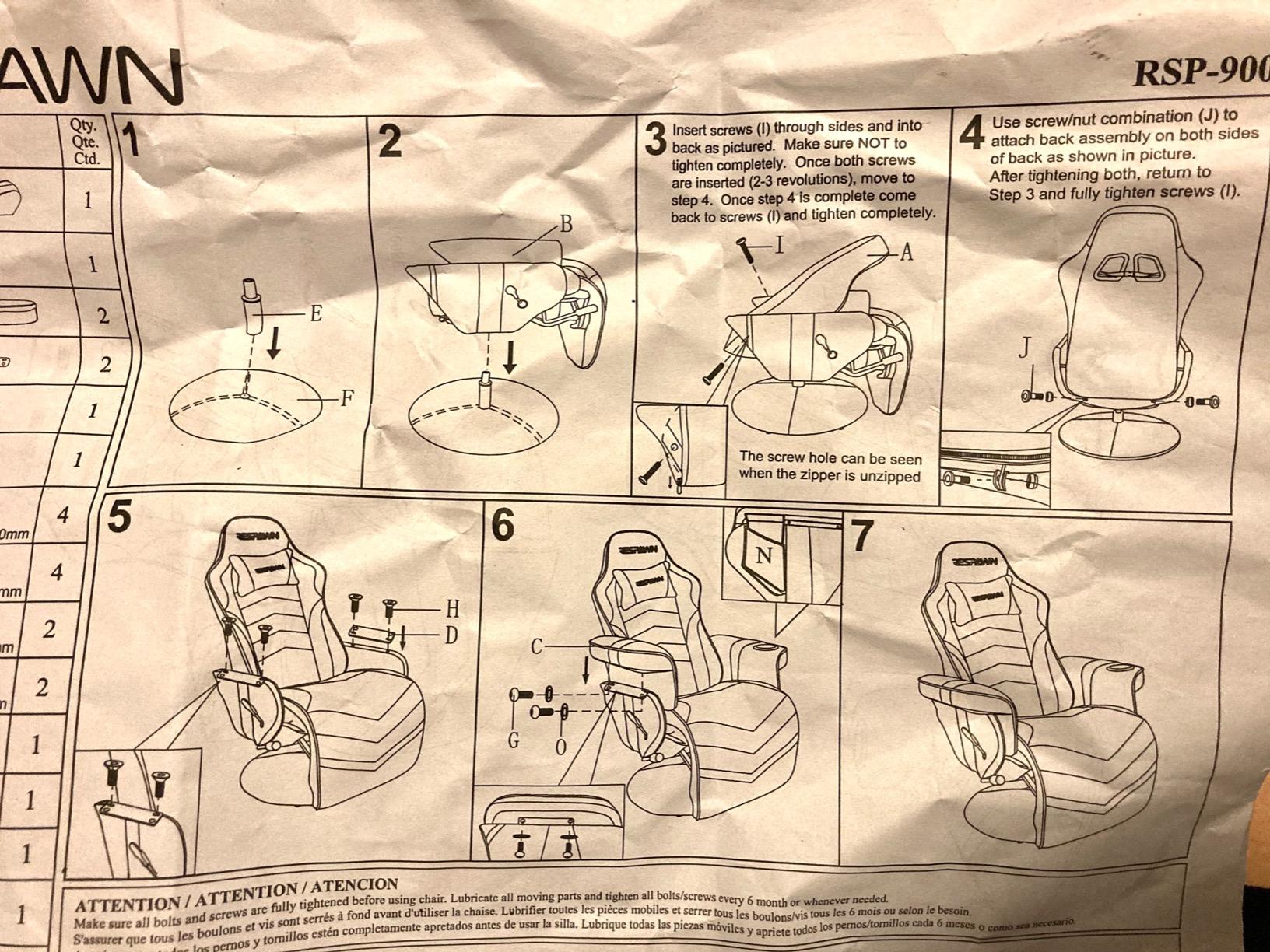 RESPAWN 900 Console Gaming Recliner with Footrest and Lumbar Support - Comfortable Ergonomic Gaming Chair with Headrest, No Wheels, Reclining, Heavy Duty, Racing Style Video Game Chairs - Gray Fabric customer photo 2