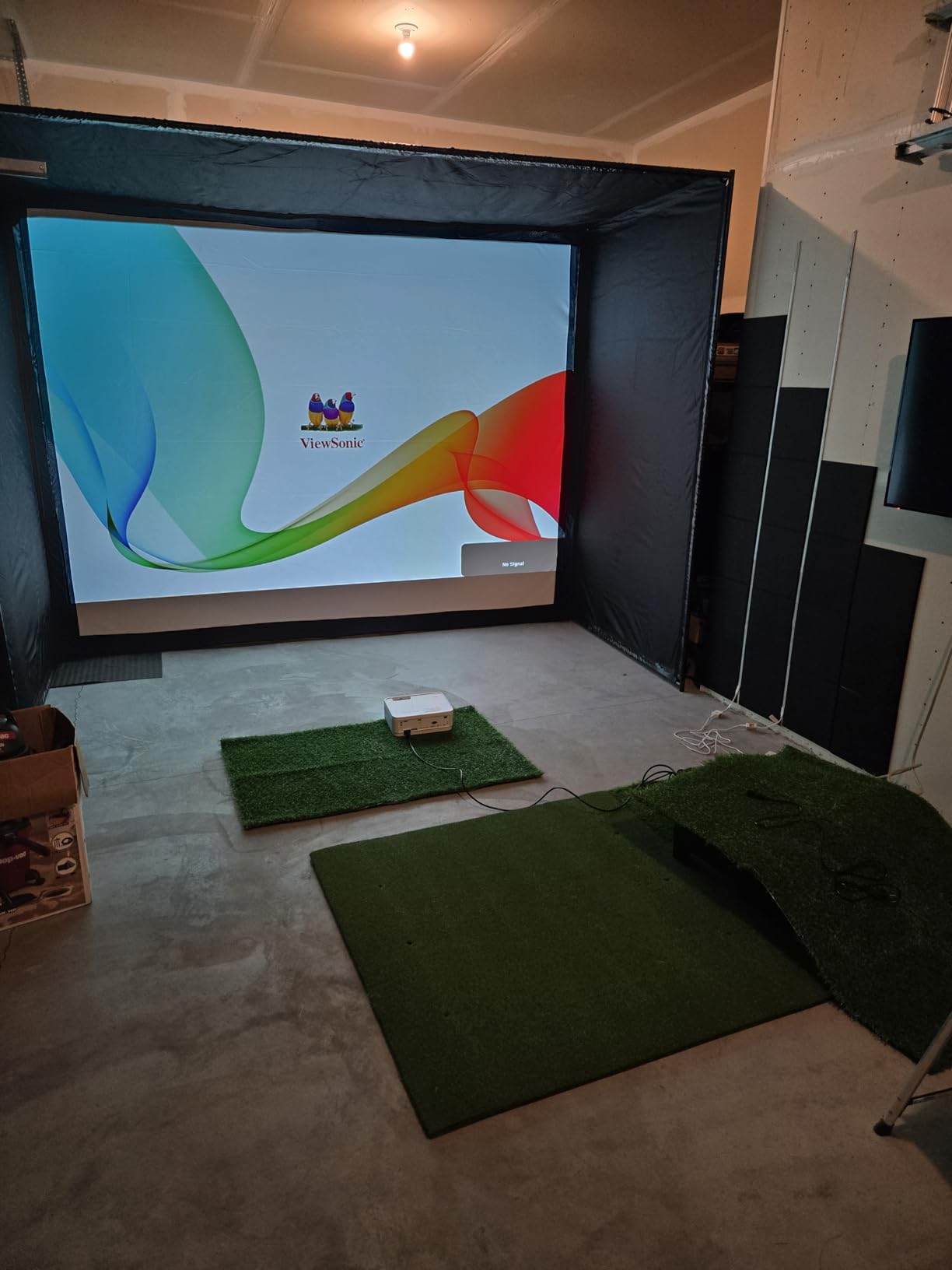 GoSports Golf Simulator Enclosure Nets - Choose 10 x 8 ft, 12 x 9 ft, or 14 x 8 ft - Complete Set with Frame and HD Impact Screen Kit customer photo 2