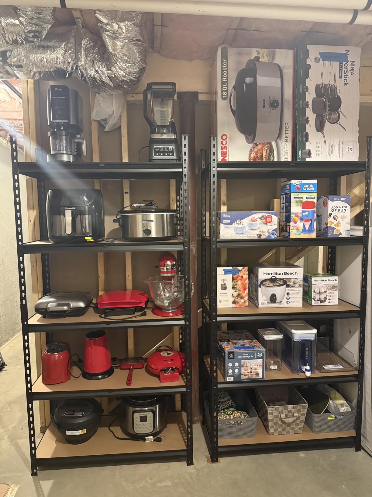 REIBII 2400LBS Storage Shelves 5 Tier Garage Shelving Heavy Duty, Adjustable Metal Shelving Unit, Garage Shelves for Basement, Warehouse, Pantry, Closet, Kitchen 72