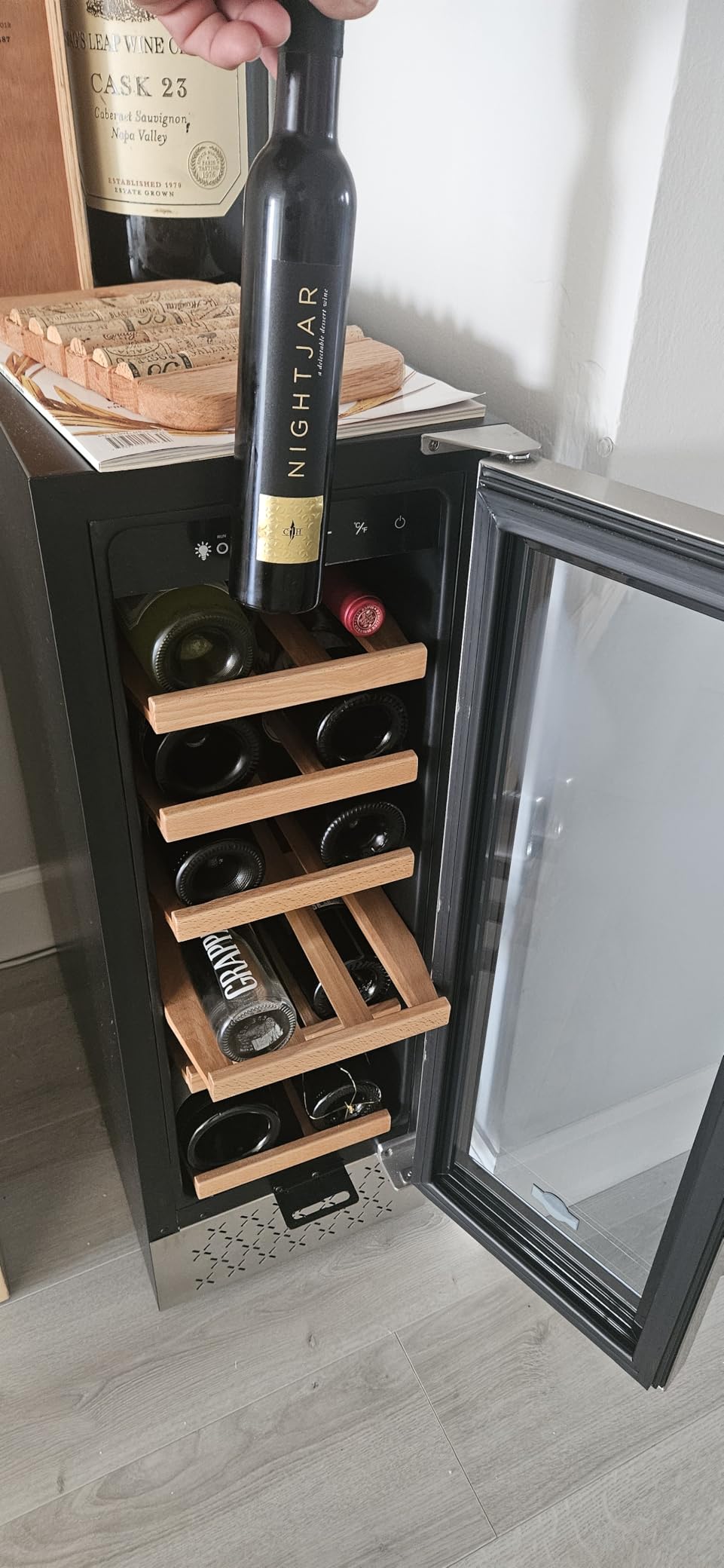 Tylza 24 Inch Wine and Beverage Refrigerator, Dual Zone Wine Beverage Cooler 24