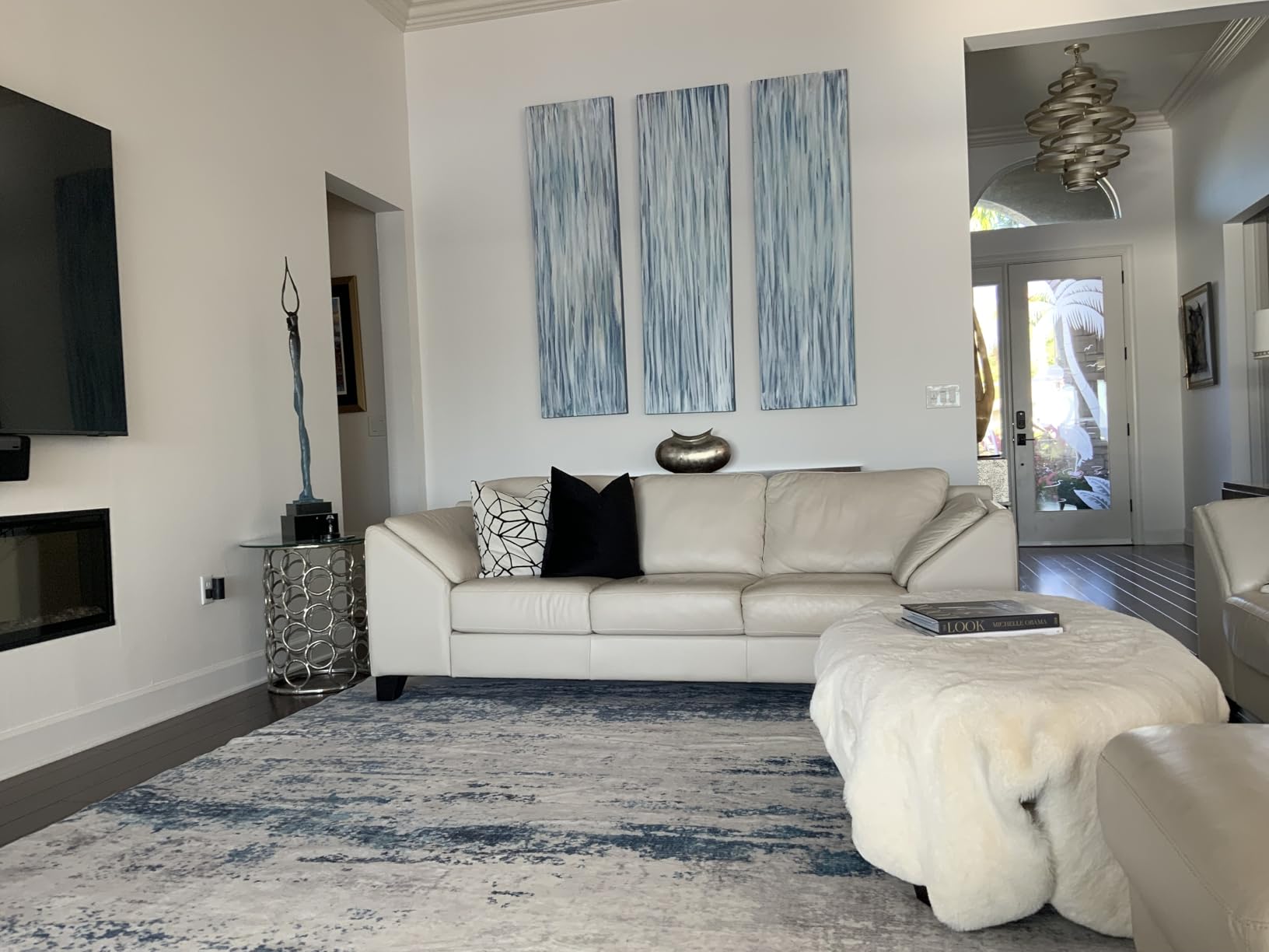 8x10 Area Rugs for Living Room - Washable Rug Modern Abstract Soft Large Neutral Non-Slip Carpet Indoor Floor Stain Resistant Grey customer photo 2