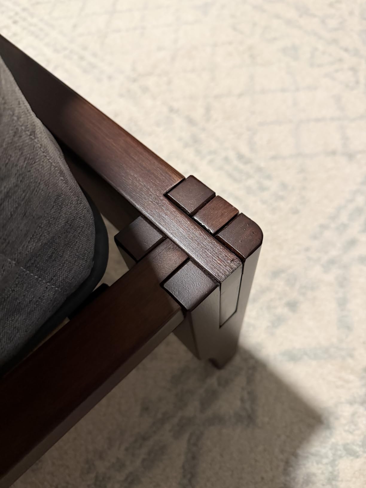 Merax Queen Size Bamboo Platform Bed, Mid-Century Modern Bed Frame with Tall Headboard, Solid Sustainable Bedframe Queen-size, Wood Slat Support, No Box Spring Needed, Easy Assembly, Noise Free, Brown customer photo 2
