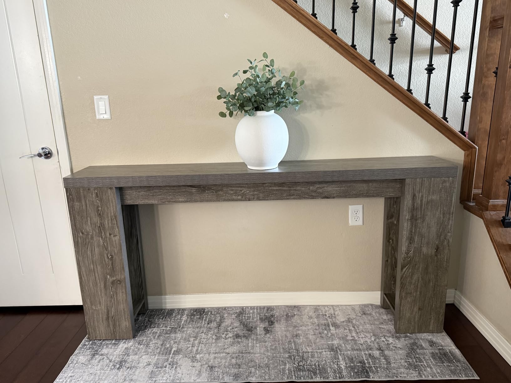 Tribesigns 70.9-Inch Extra Long Console Table, Farmhouse Wood Sofa Table Behind Couch, Narrow Entryway Accent Table for Living Room, Hallway, Entrance, Foyer, Light Oak Brown customer photo 1
