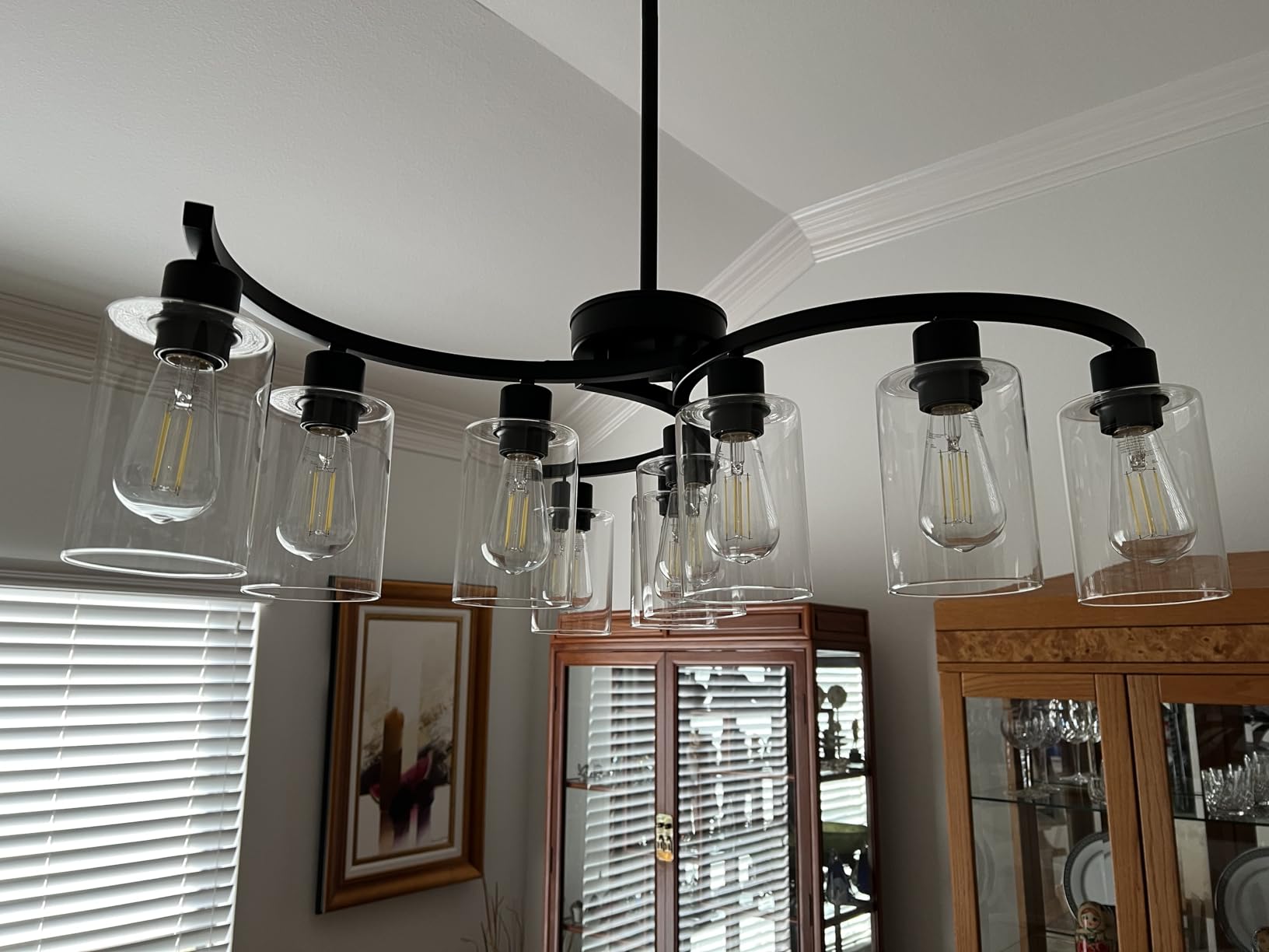 6-Light Brushed Nickel Chandeliers for Dining Room Light Fixtures Over Table, Adjustable Height customer photo 1