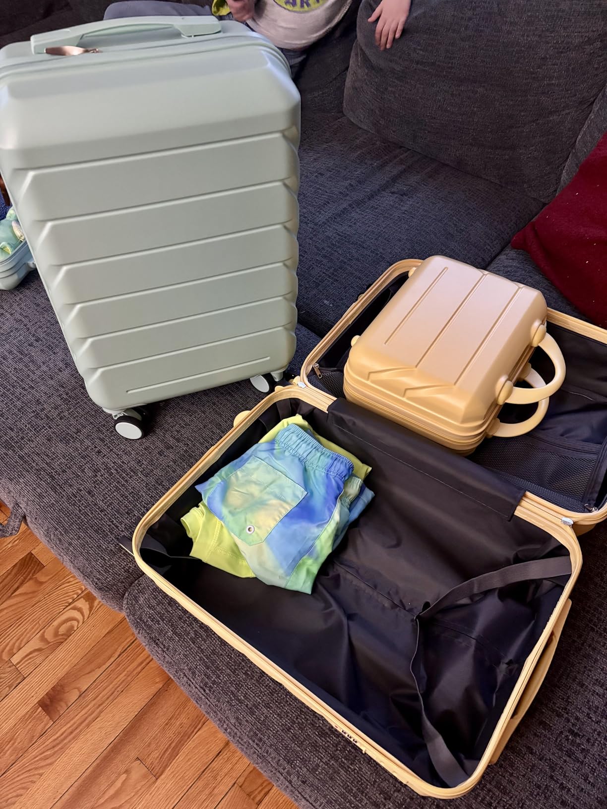 Luggage 3 Pcs ABS Hardside Luggage Sets Spinner Wheels Suitcases customer photo 2