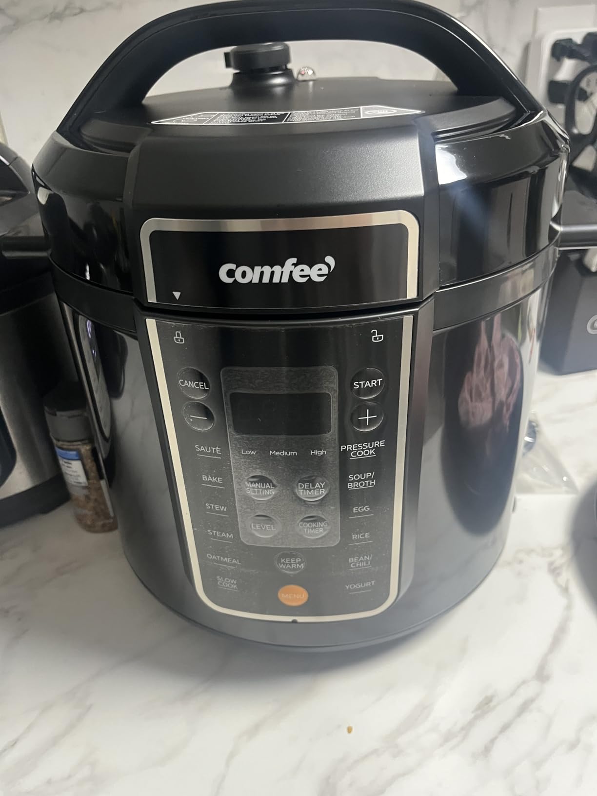 COMFEE' 12-in-1 Electric Pressure Cooker, Instant Multi, Non-Stick Pot, Yogurt Maker, Rice Cooker, Slow, Sauté Steamer, Pressure Cooker 6 Quart Black customer photo 1