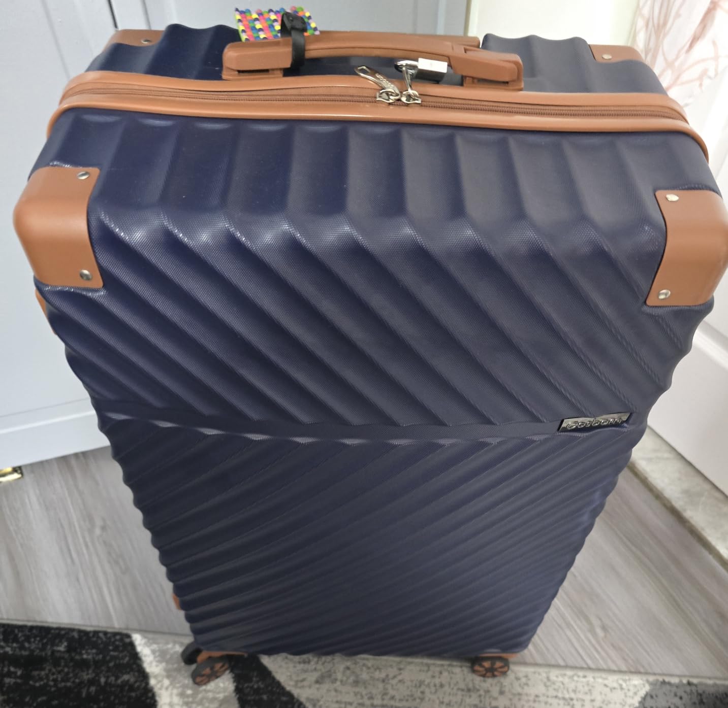 Cosbarn Luggage Sets 5 Piece with TSA Lock Spinner Wheels, Unisex Hard Case ABS Suitcase Set, Hardshell Lightweight Waterproof Travel Hardside Suitcases with Wheels for Women Men, Dark Blue customer photo 1