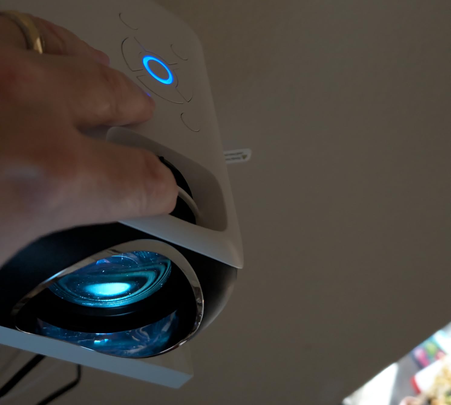 Official Licensed Google TV Smart Projector, HAPPRUN 4K UHD Home Theater with Dolby Sound, Wi-Fi & Bluetooth, Built-in Streaming Apps, Compatible with Games Consoles & Smartphone, Indoor & Outdoor Use customer photo 1