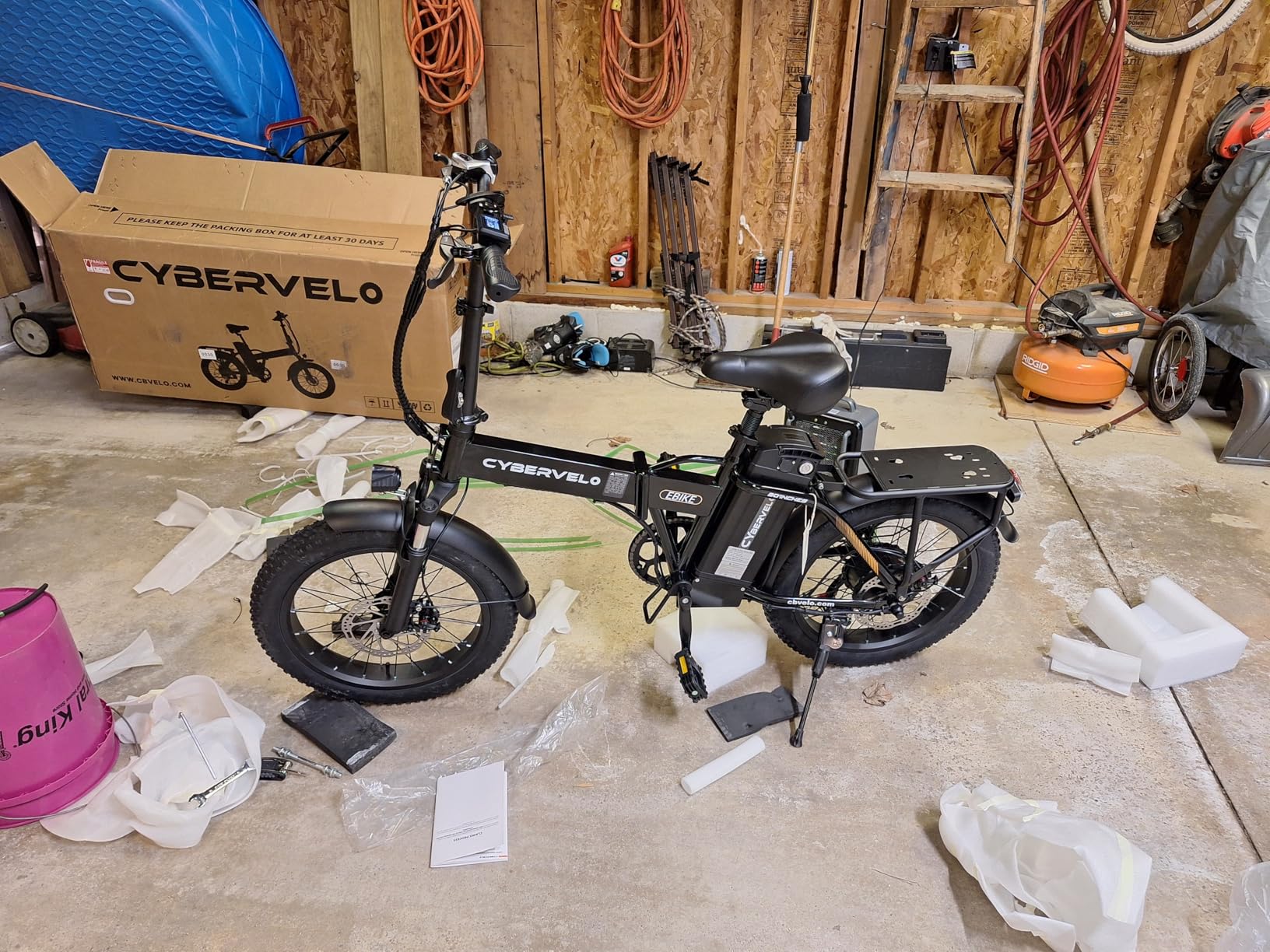 Cybervelo 1000W Folding Electric Bike, 48V 20.8AH Large Removable Battery E-Bike, 30+MPH, 80 Miles Max Range, 20