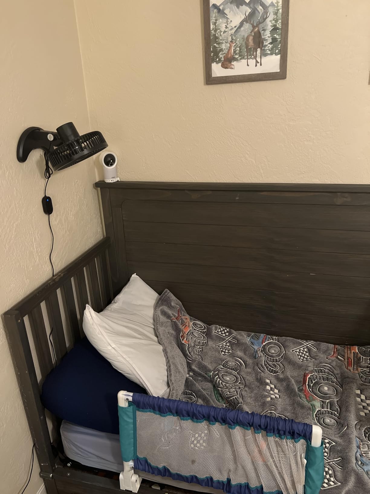 Koonie 8'' Wall Mount Fan, Quiet Small Wall Fan with Timer, 8.2ft Wired Remote, 80° Oscillation, 100° Adjustable, 3 Speeds High Velocity for RV Bedroom Kitchen Office Garage, White customer photo 2