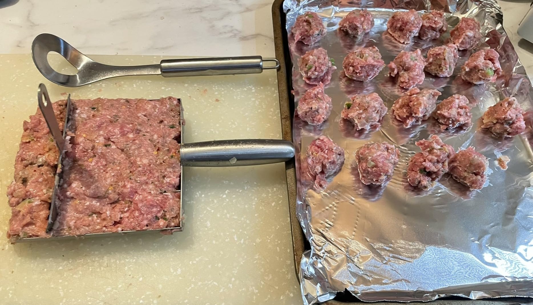 4-in-1 Meatball Maker Tool, 304 Stainless Steel Meatball Scoop & Mold, Makes 4 Uniform Meatballs at Once, Nonstick Release, Dishwasher Safe, for Pasta, Soup, Meal Prep & Party Appetizers customer photo 2