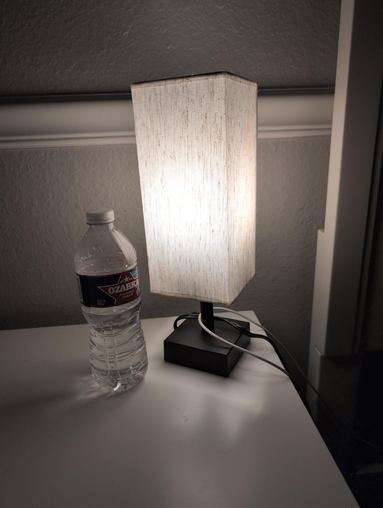 aooshine Brown Small Table Lamp - Bedside Lamp for Bedroom, Minimalist Nightstand Lamp with Square Shade, Desk Lamp for Kids Room customer photo 2