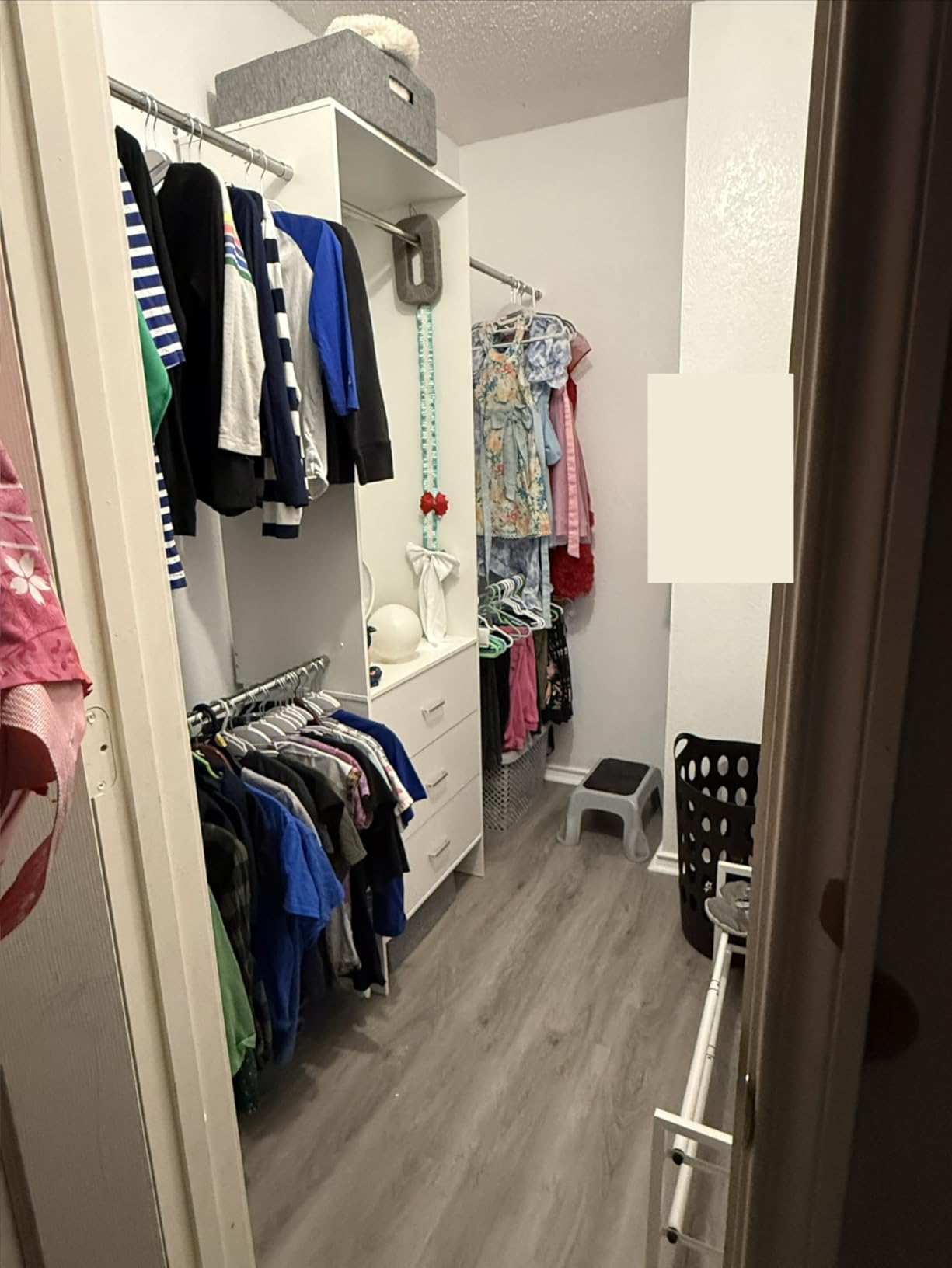 Aheaplus Closet System, Closet Organizer with 3 Wooden Drawers, Closet Organizer System, Walk-in Closet Wardrobe Clothes Rack with 4 Hanging Rods, Garment Rack, -4R, White customer photo 1