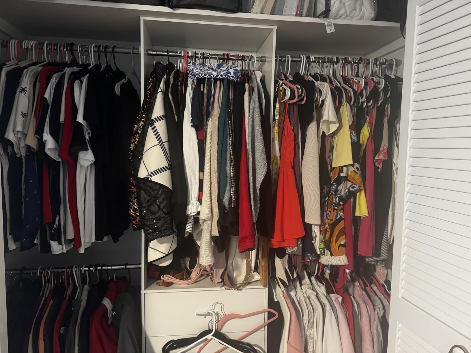 Aheaplus Closet System, Closet Organizer with 3 Wooden Drawers, Closet Organizer System, Walk-in Closet Wardrobe Clothes Rack with 4 Hanging Rods, Garment Rack, -4R, White customer photo 2