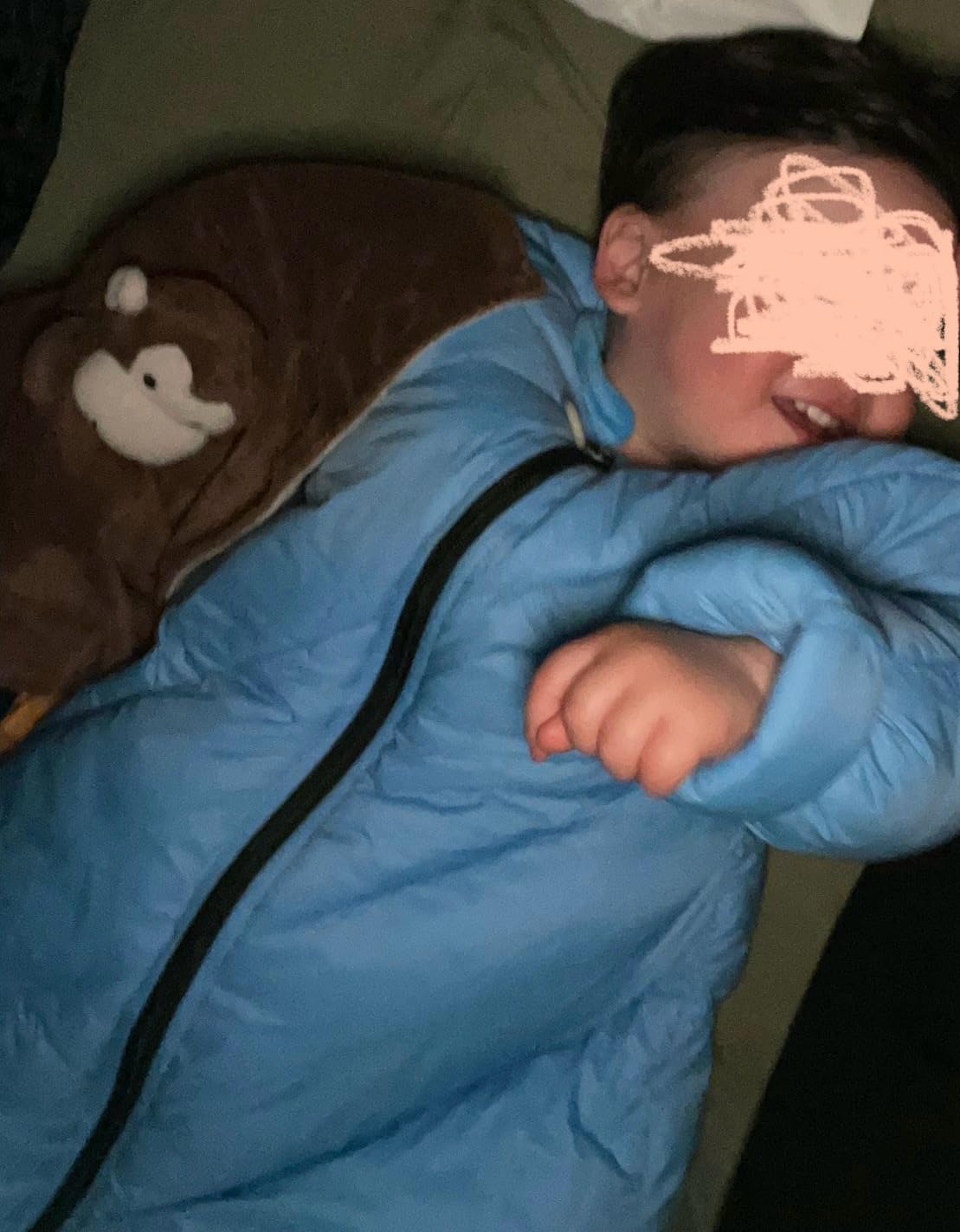 Big Mo 40° Kids Sleeping Bag (Ages 18-36m). The Coziest, Funnest Camping Sleeping Bag for Kids with Adjustable Cuffs. customer photo 1
