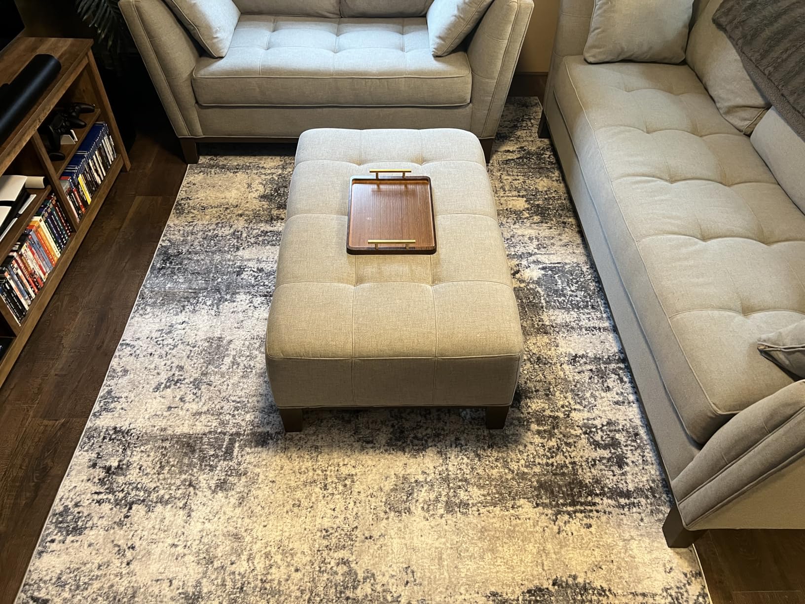 8x10 Area Rugs for Living Room Rug Washable: Abstract Large Rug for Dining Room Bedroom Carpet Non Slip 8 by 10 Indoor Modern Blue Grey customer photo 2