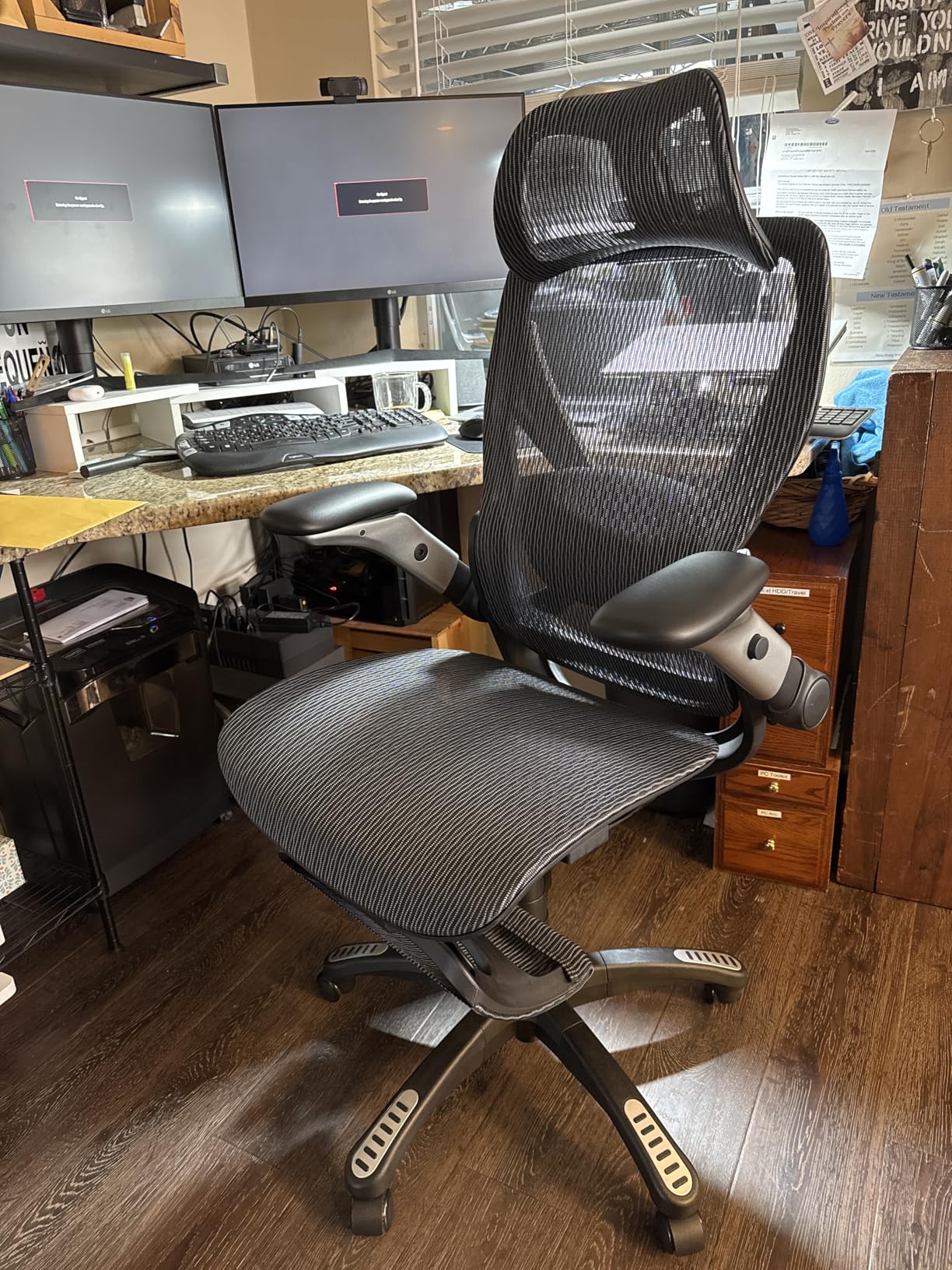 ELABEST X100 Ergonomic Mesh Office Chair with Footrest, Big and Tall Home Desk Chair with 5D Flip-Up Arms, Adjustable 3D Lumbar Support, Gaming & Executive Computer Chairs customer photo 1