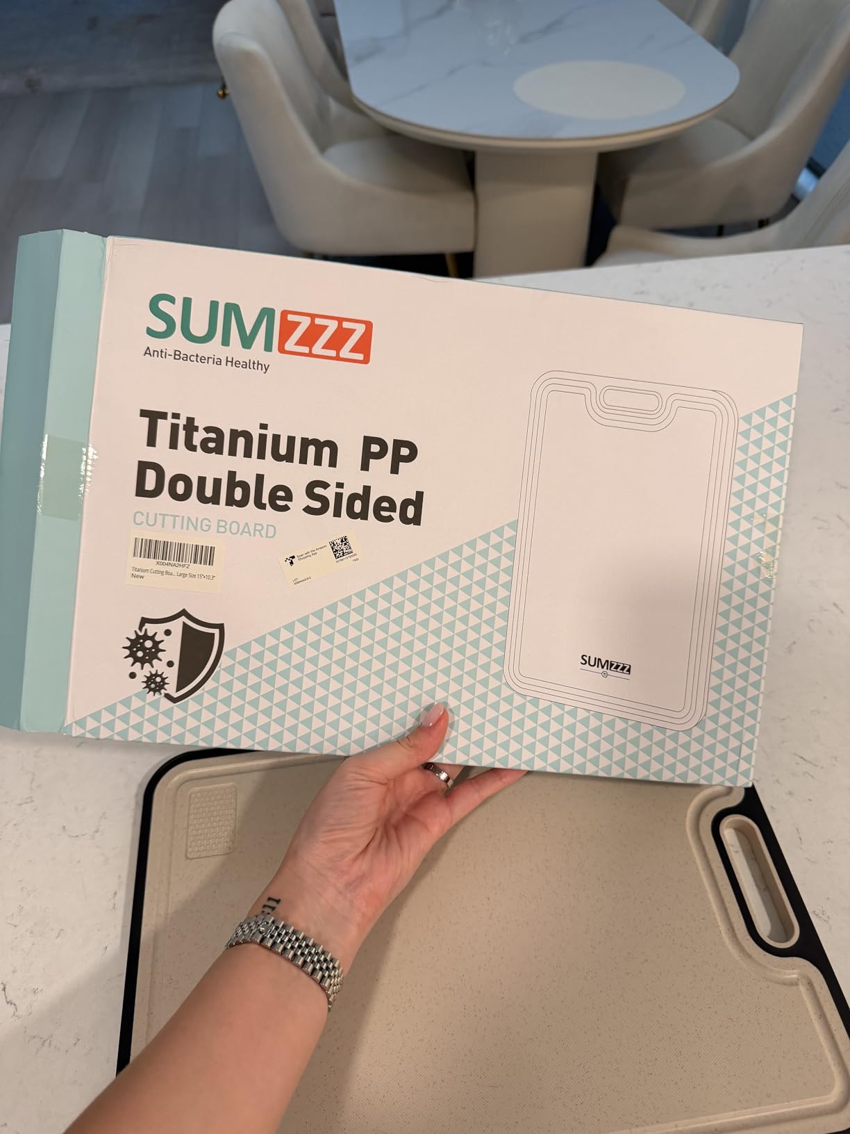 Titanium Cutting Board for Kitchen, Cutting Board Double Sided Food Grade, Pure Titanium/PP, Easy to Clean Large Size 15