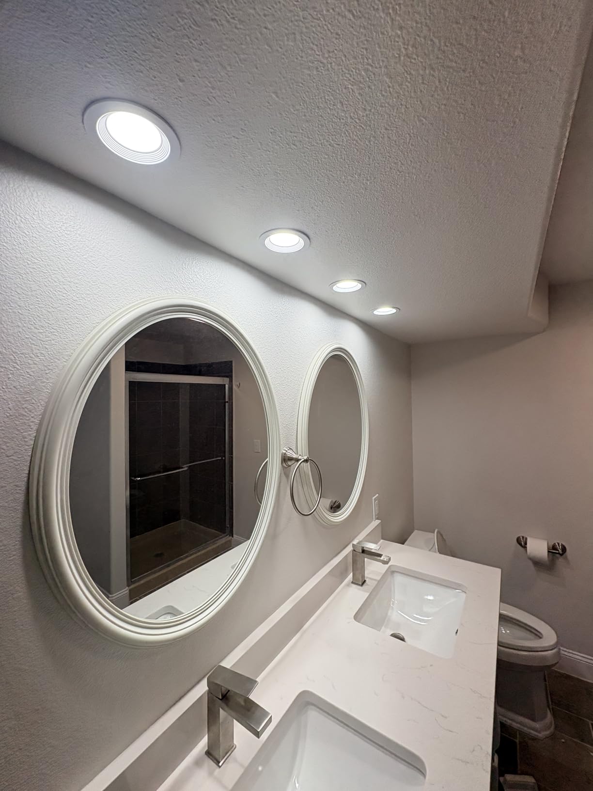 Amico 4 Pack 5/6 inch 5CCT LED Recessed Lighting, Dimmable, 12.5W=100W, 950LM, 2700K/3000K/4000K/5000K/6000K Selectable, Retrofit Can Lights with Baffle Trim, IC Rated - ETL & FCC, White customer photo 1