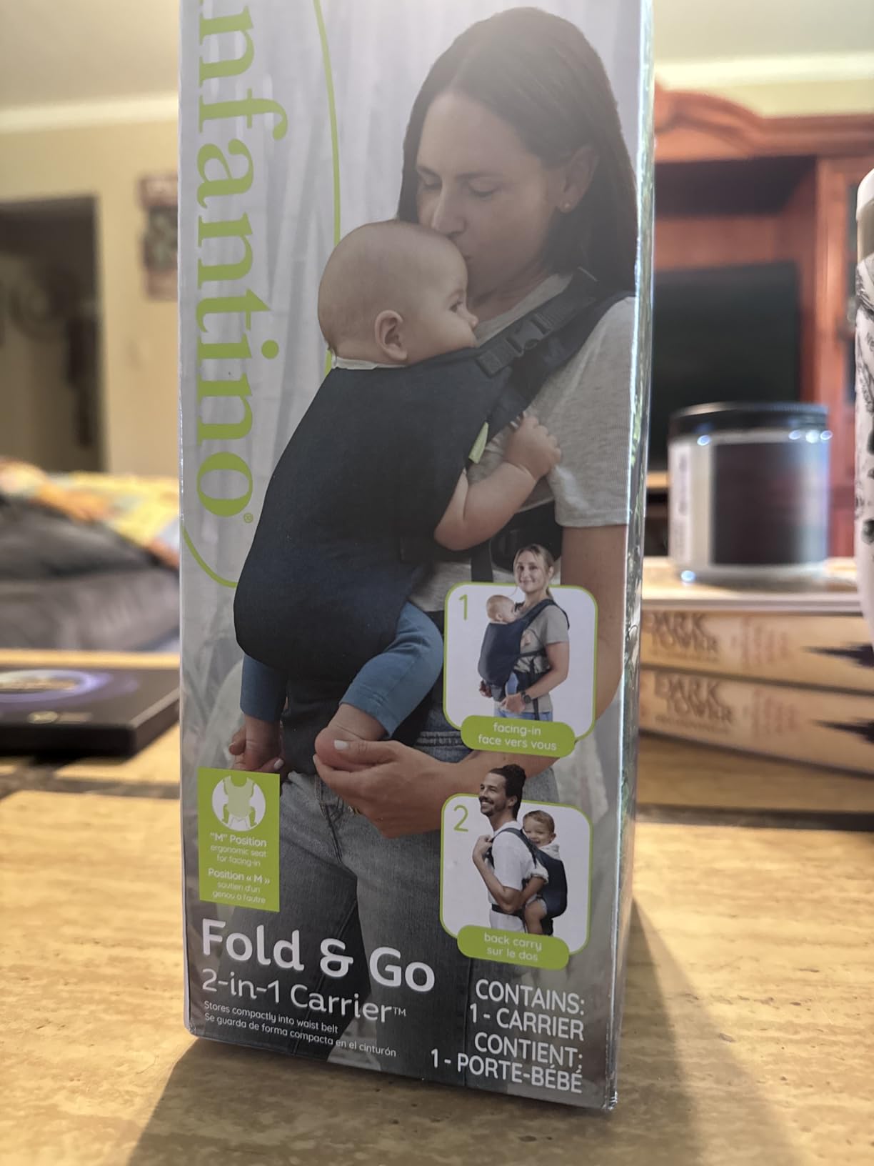 Infantino Fold & Go 2-in-1 Baby Carrier, Compact & Lightweight, Adjustable, for Babies 12-40lbs, Gray customer photo 2