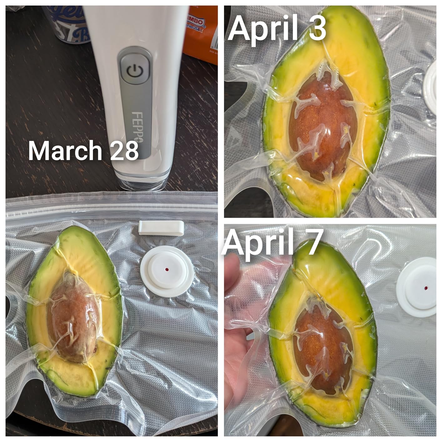 FEPPO Vacuum Sealer for Food with Visible Water Tank, Handheld Saver Compact Vacuum Sealer Machine with 30 Reusable Bags for 6X Preservation & Fresh, White customer photo 1