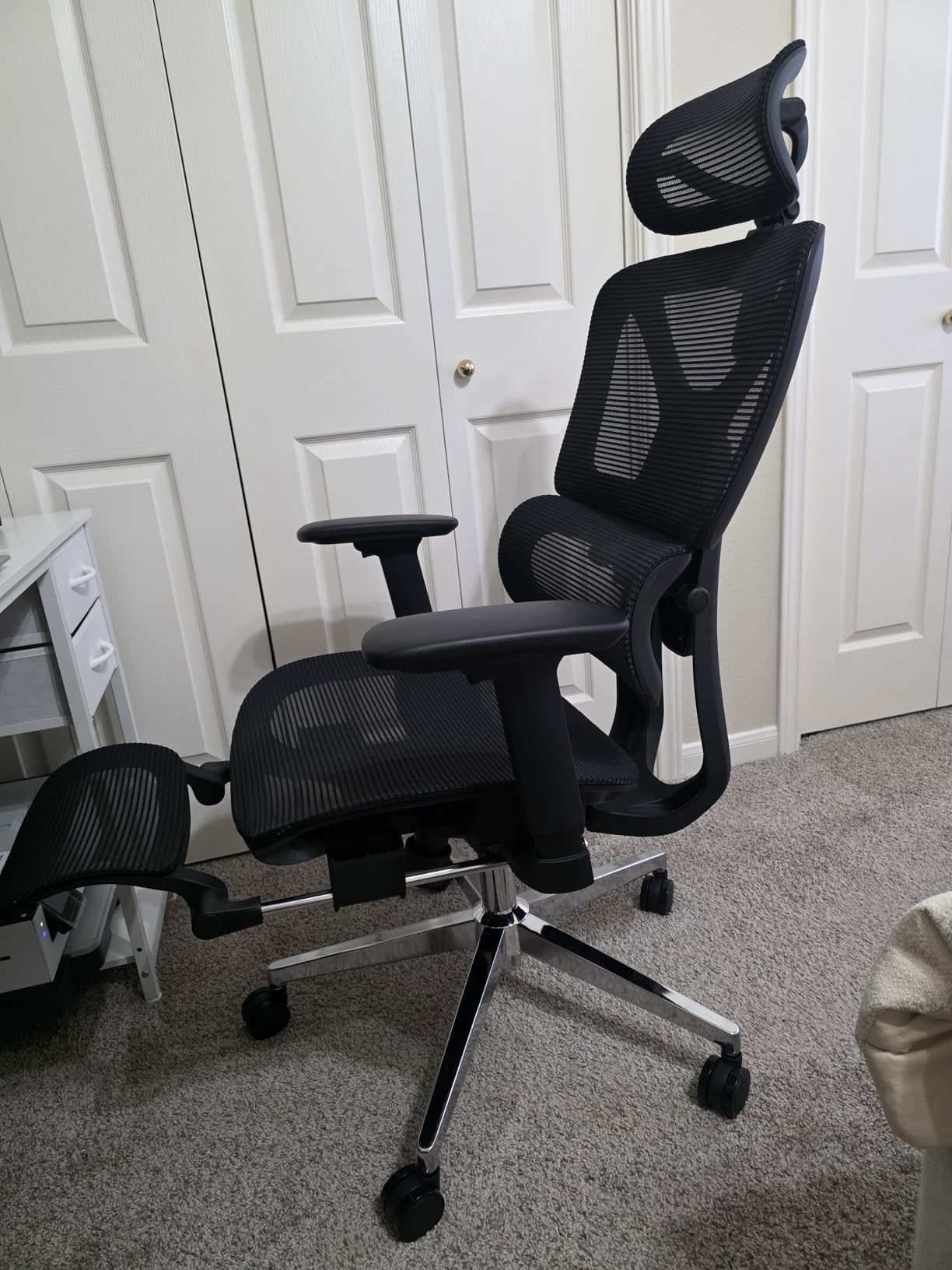 FLEXISPOT ErgoX Premium Ergonomic Office Chair with Footrest - Adjustable 3D Armrests, Dynamic Lumbar Support, Recline & Tilt Function, Mesh Seat, for Home & Office Use, Black customer photo 2