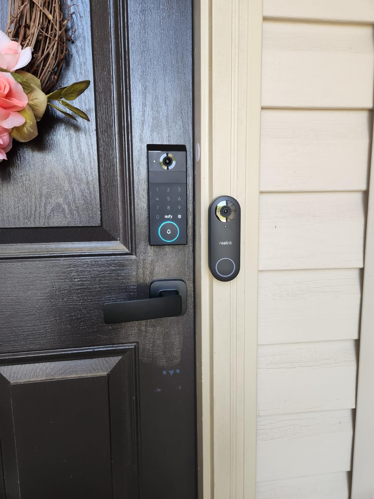 eufy Security Smart Lock FamiLock S3 Max with Palm Vein Recognition, Keyless Entry Front Door Lock, Wi-Fi Keypad Deadbolt+ 2K HDR Doorbell Camera, 16GB Built-in Storage, BHMA 1, Rear Lock Video Screen customer photo 1