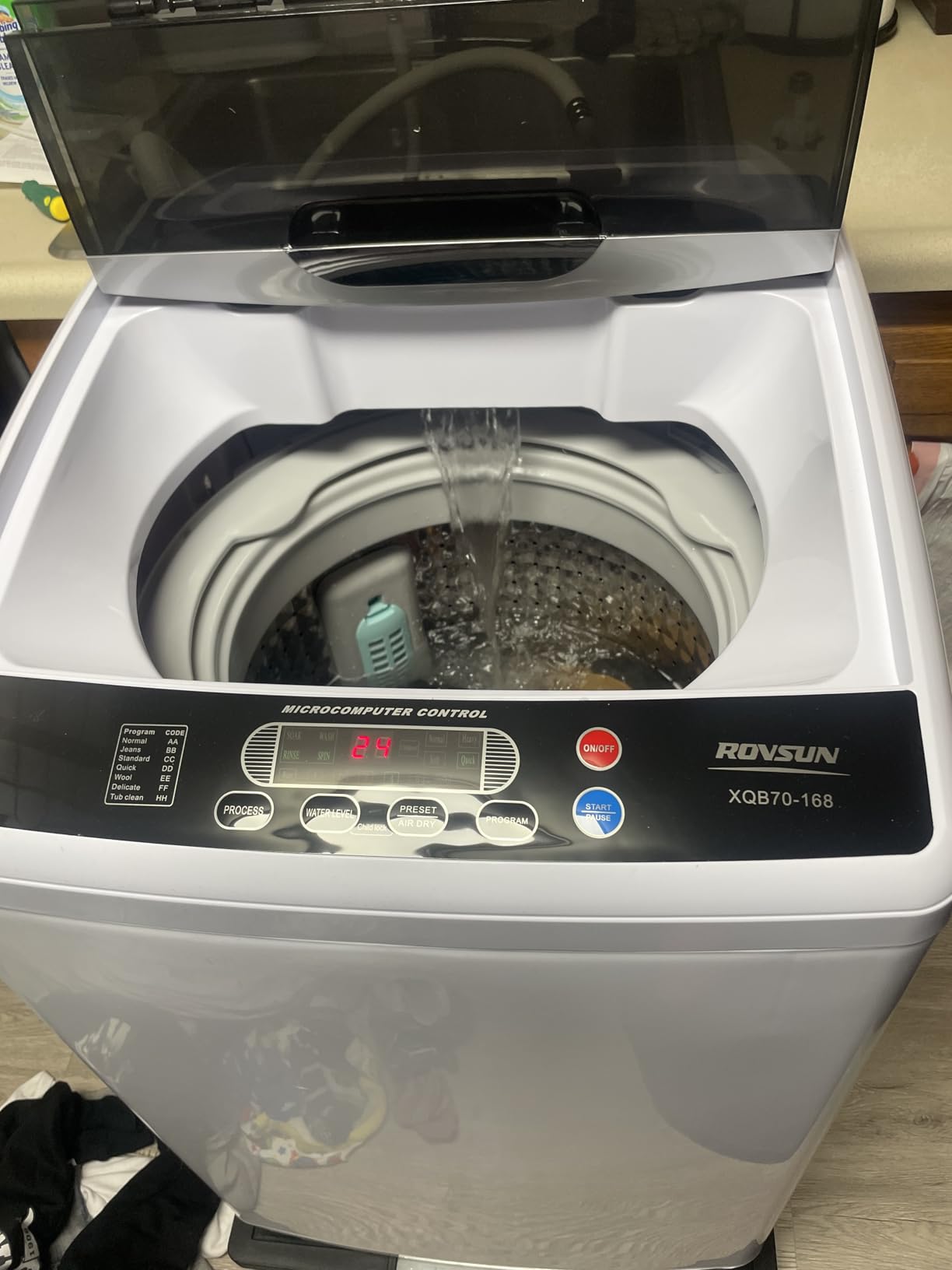 ROVSUN 30LBS Washing Machine, Full-Automatic Portable Washer with Stainless Steel Drum, Electric Laundry Machine, Washer and Spin Dryer Combo with Drain Pump customer photo 1