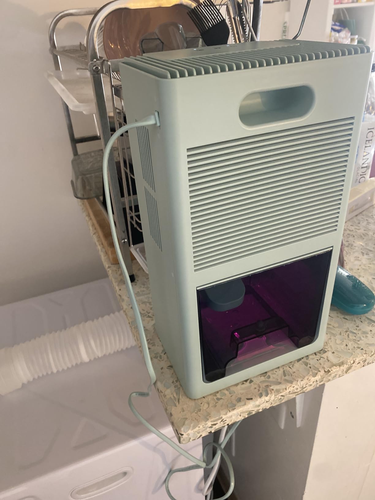 Dehumidifier, 95OZ Dehumidifier for Home 1000 Sq.Ft - Quiet with Auto Shut Off & Relaxing 7 Color Ambient Light, Ideal for Livingroom, Bedroom, Basement(Black) customer photo 2