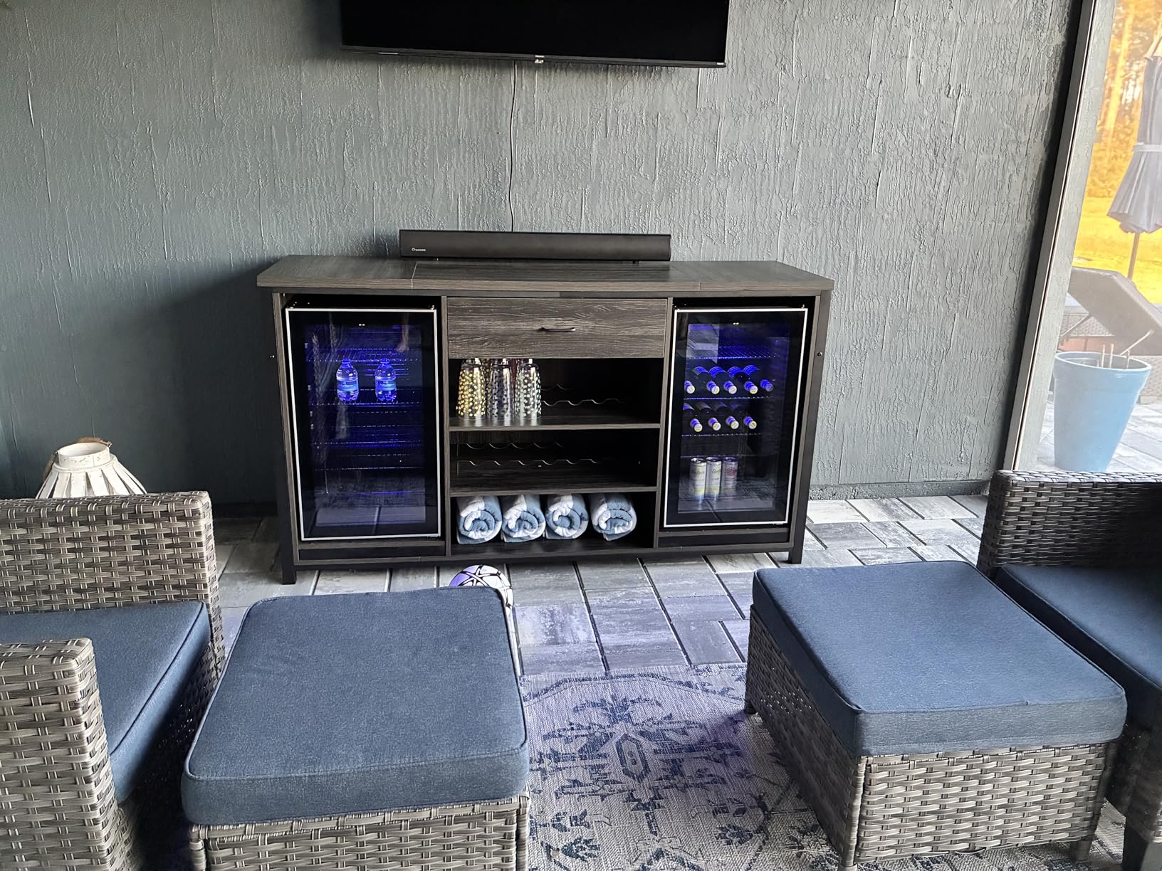 Antarctic Star 0.6Cu. Ft. Freestanding Counter-top Wine Cellar Mini Fridge, 4-Bottle Red Wine Beverage Refrigerator, Quiet, Portable, LED Light and Display, 40-61F, Black customer photo 2