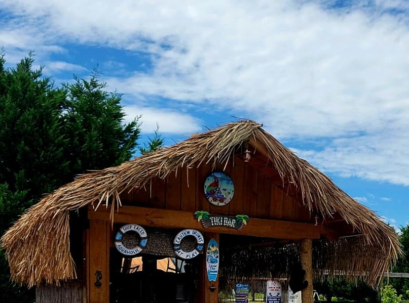Forever Bamboo Mexican Palm Thatch Roof Runner Roll Tiki Hut Thatch Duck Boat Blinds Grass Palapa Thatch Roofing for Tiki Bar Huts 35 in H x 60 ft L customer photo 2