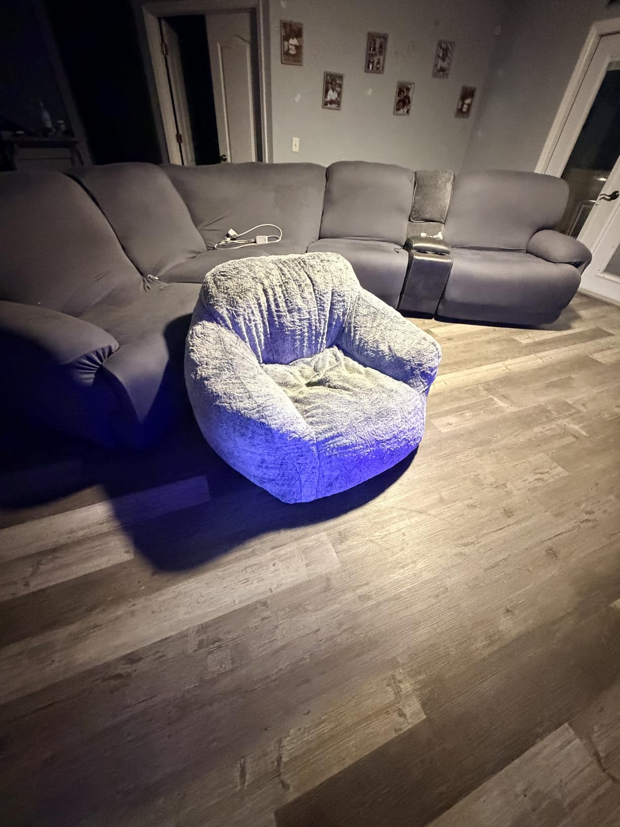 Giant Bean Bag Chair for Adults, Large Memory Foam BeanBag Chairs, Oversized Bean Bag Sofa with Filler, Faux Fur Big Reading Chair Comfy Floor Sofa Chair (Beige) customer photo 1