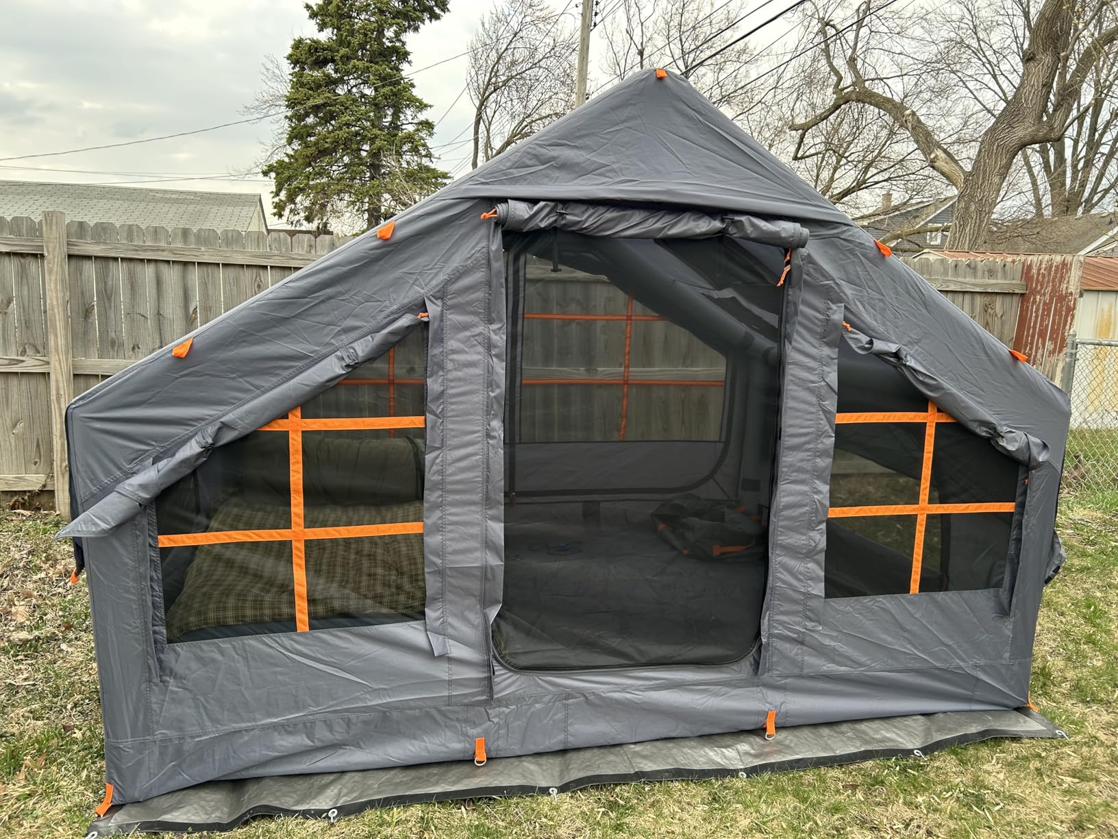 Inflatable Tents for Camping with Stove Jack, 2/4/6/8 Person Easy Setup Blow Up Tents for 4 Seasons Waterproof Inflatable Camping Tent with Awning, Air House Glamping Tents for Camping Adult customer photo 1