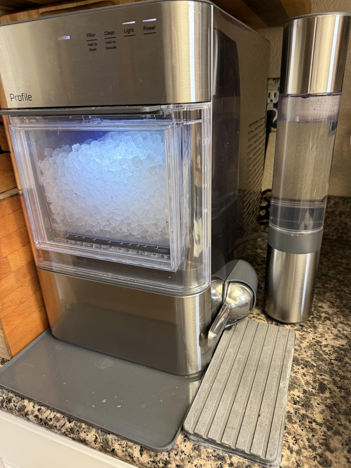 GE Profile Opal 2.0 Ultra Nugget Ice Maker with Side Tank and Scale Inhibiting Filter, Scoop Included, 38 lbs in 24 Hours, Pellet Ice Machine with WiFi & Smart Connected, Stainless Steel customer photo 2
