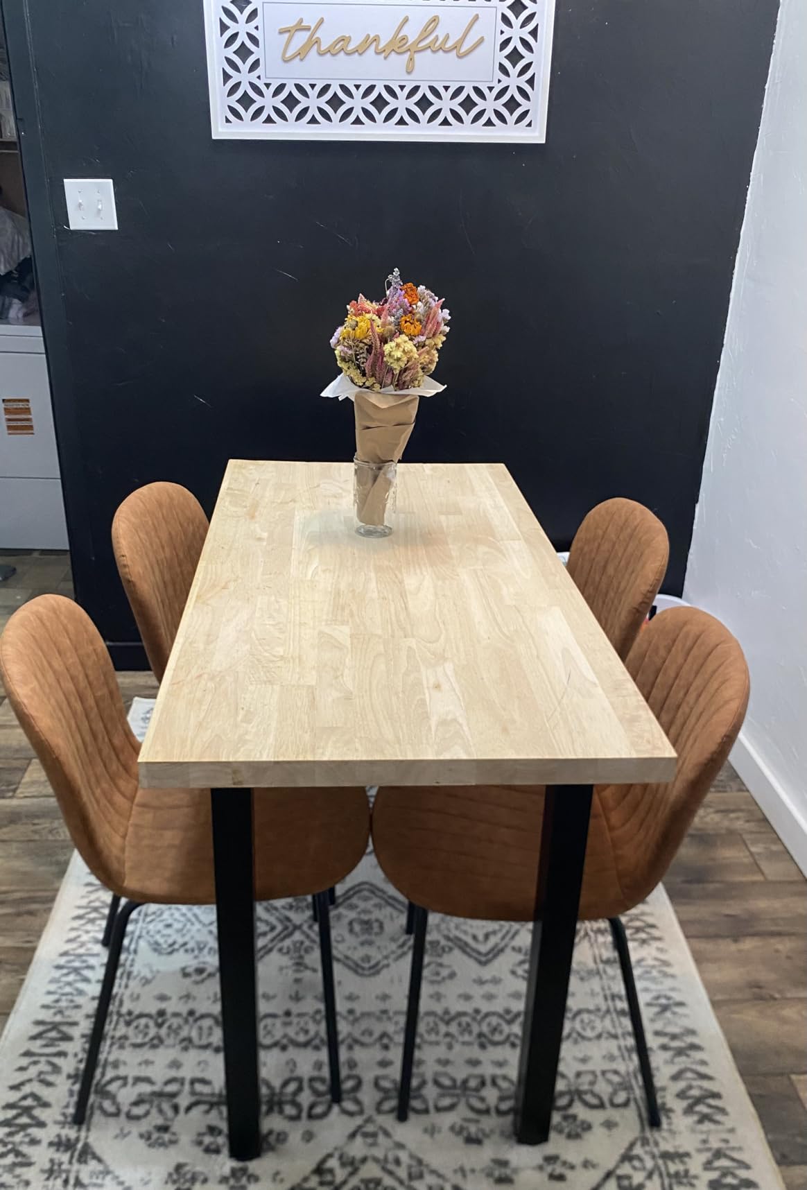Modern White Boucle Dining Chairs Set of 2, Fabric Upholstered Seats with Metal Legs, Space Saving customer photo 1