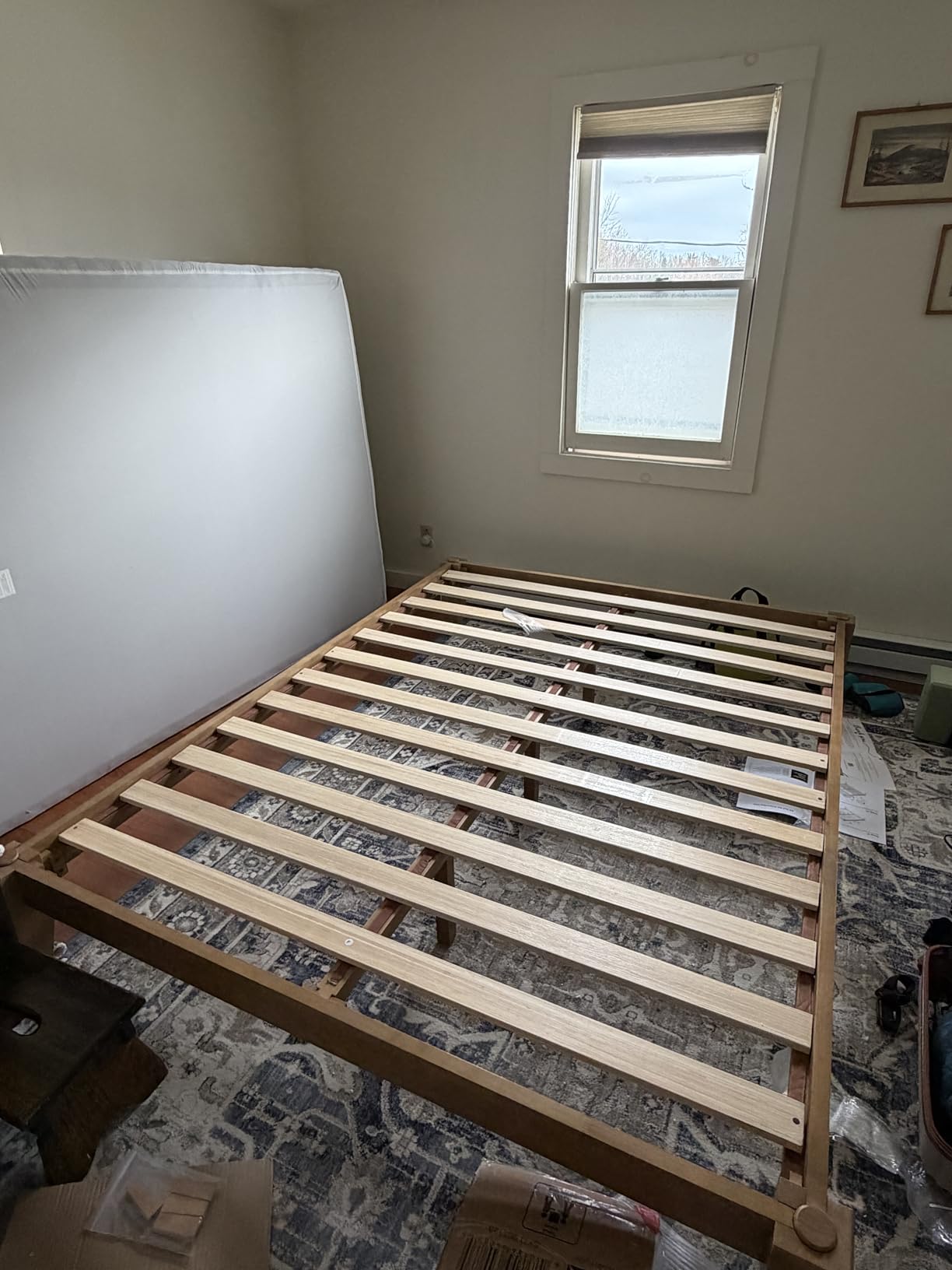 Thor Premium Solid Wood Bed Frame Queen, Japanese Joinery Bed Frame with Wood Slat Support, Platform Bed, No Box Spring Needed, Easy Assembly, Minimalist & Modern Style, Light Oak customer photo 1