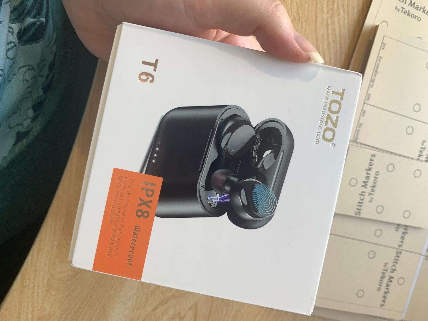 TOZO T6 Wireless Earbuds, Bluetooth Ear Buds, Stereo Sound in Ear Headphones, 50 Hours Playtime, AI Clear Call, Wireless Charging Case, APP Customizable EQs, IPX8 Waterproof customer photo 2