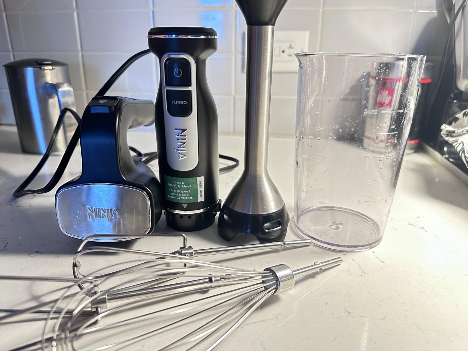 Ninja Immersion Blender and Whisk, Hand Stick Blender, 4 Speeds, with SplatterShield and PanProtect, 4-Cup Blending Vessel, Dishwasher Safe, 5-ft Cord, Ergonomic, Deep Navy, CI201ND customer photo 2
