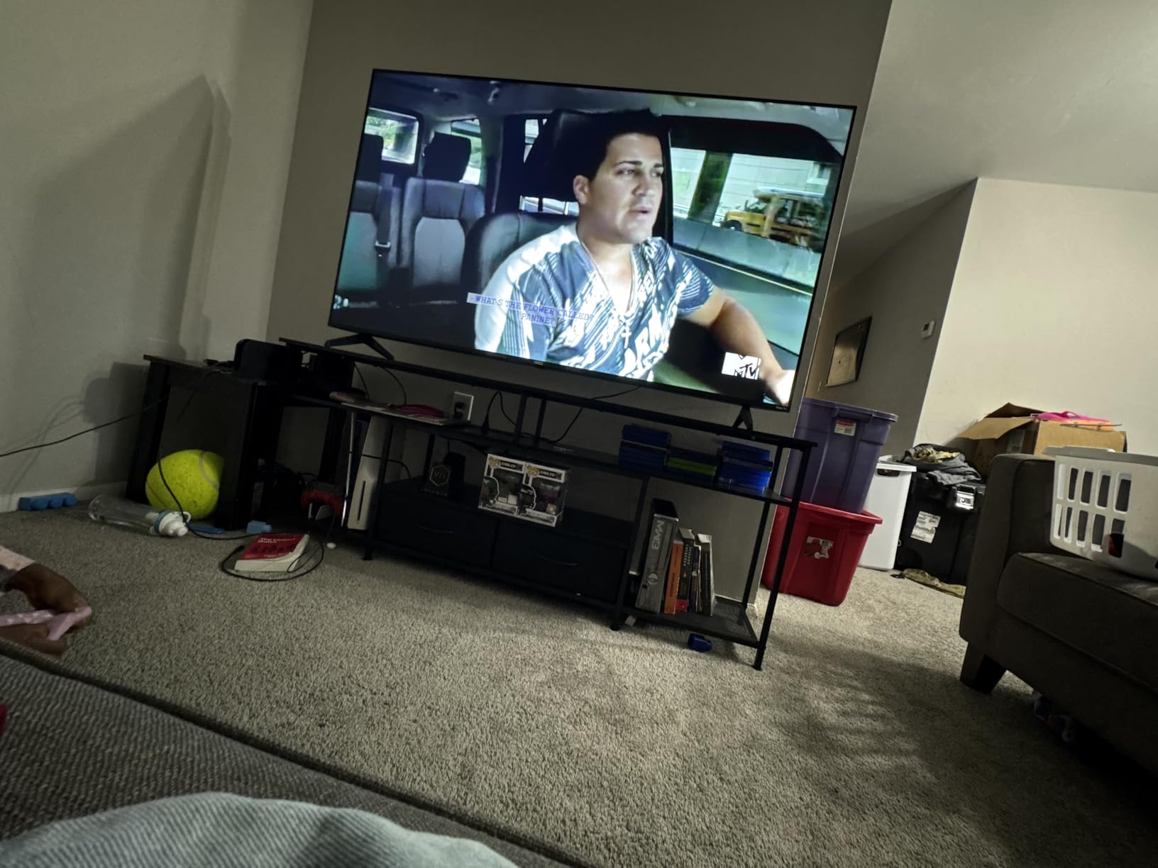 Huuger TV Stand for 75 80 Inch TV, Entertainment Center with Power Outlets and LED Lights, 70.9 Inch TV Console for Living Room, Media Console with Drawers and Shelves, Black customer photo 1