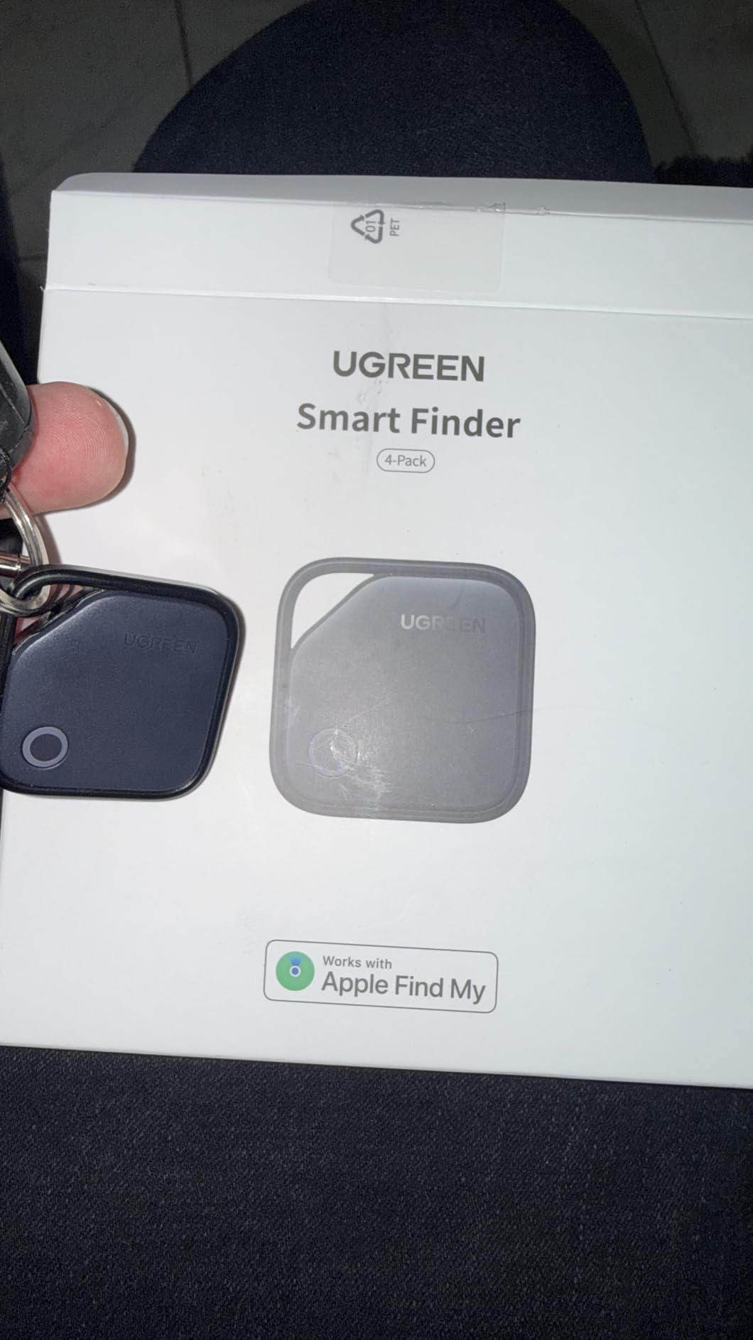 UGREEN FineTrack Air Tracker Tags (iOS Only) 4 Pack, 2-Year Replaceable Battery Bluetooth Tracker Compatible with Apple Find My, Item Finder Smart Tag for Keys, Luggage - [Apple Find My Certified] customer photo 2