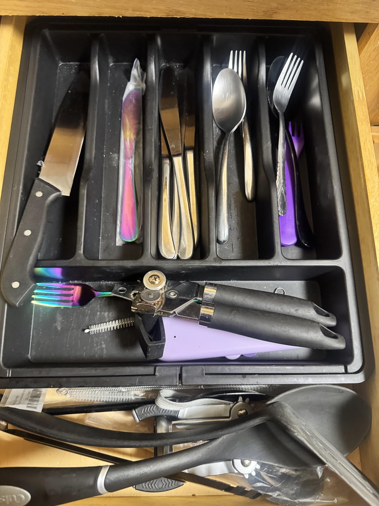 Lifewit Silverware Drawer Organizer, Expandable Utensil Tray for Kitchen, BPA Free Flatware and Cutlery Holder, Adjustable Plastic Storage for Spoons Forks Knives, 8.5-14 x 12