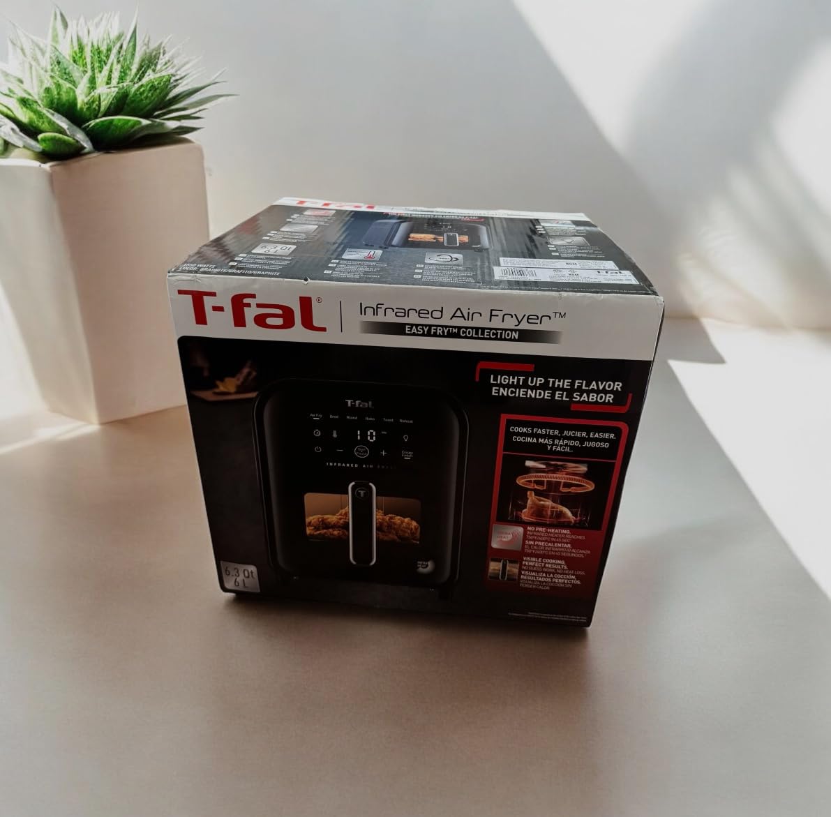 T-fal Infrared Air Fryer | 2x Faster Heating | 7.3 QT Capacity | 8 Cooking Functions | Window with Light | No-Shake Technology | 1800W | Black customer photo 1