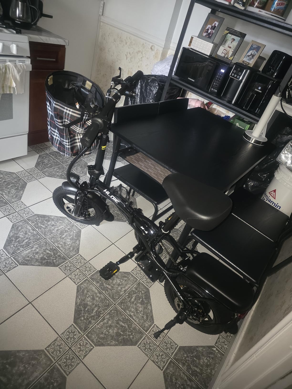 HLOIE Folding Electric Bike for Adults, Peak 750W Motor,23MPH Max Speed Foldable Electric Bicycles,14