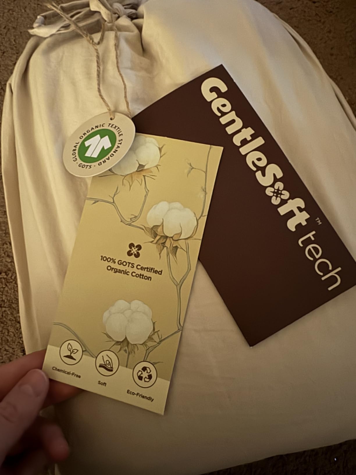 Bedsure 100% Organic Cotton Sheets, GOTS Certified Queen Sheet Set, 17