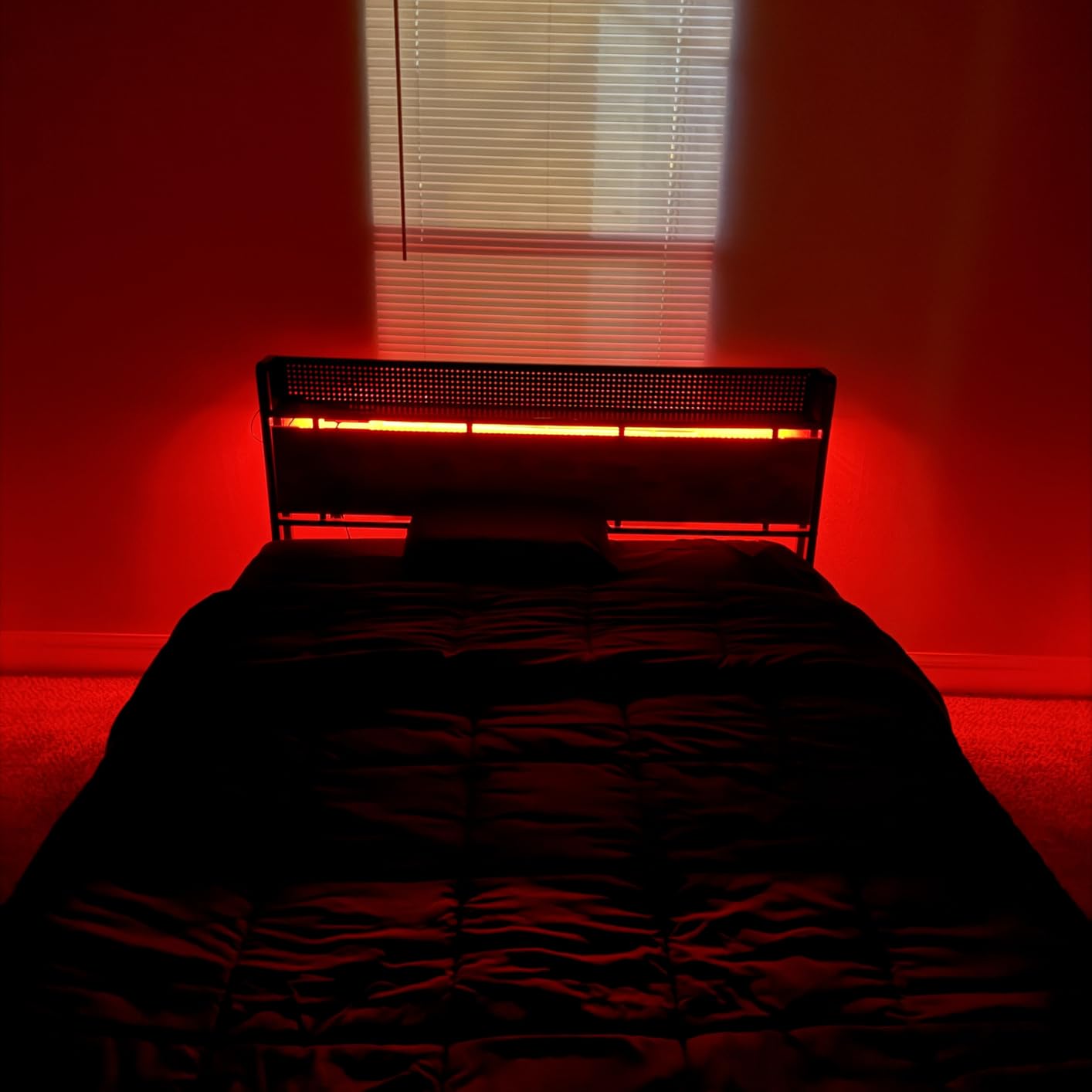 Furnulem Queen Size Bed Frame with Headboard Storage, Platform Bed Frame Queen Size with 2 Drawers, Charging Station and LED Lights, No Box Spring Needed, Noise Free, Easy Assembly (1000 lbs Capacity) customer photo 1